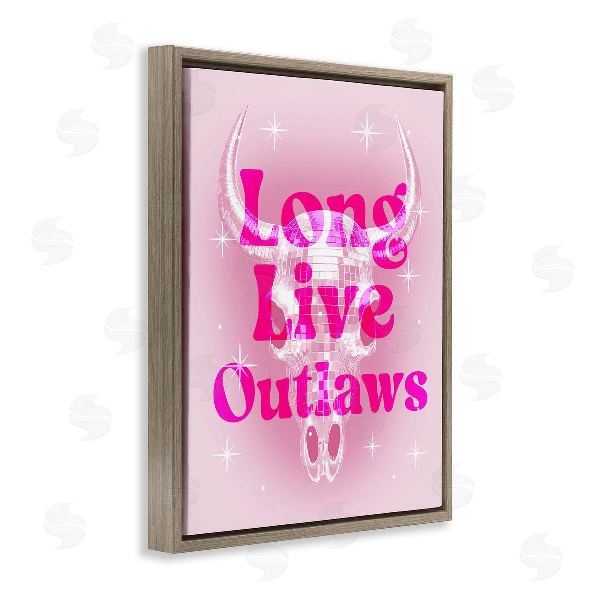 Glam Long Live Outlaws Brown Floating Frame Canvas Wall Art, Home Decor by Stupell Studio