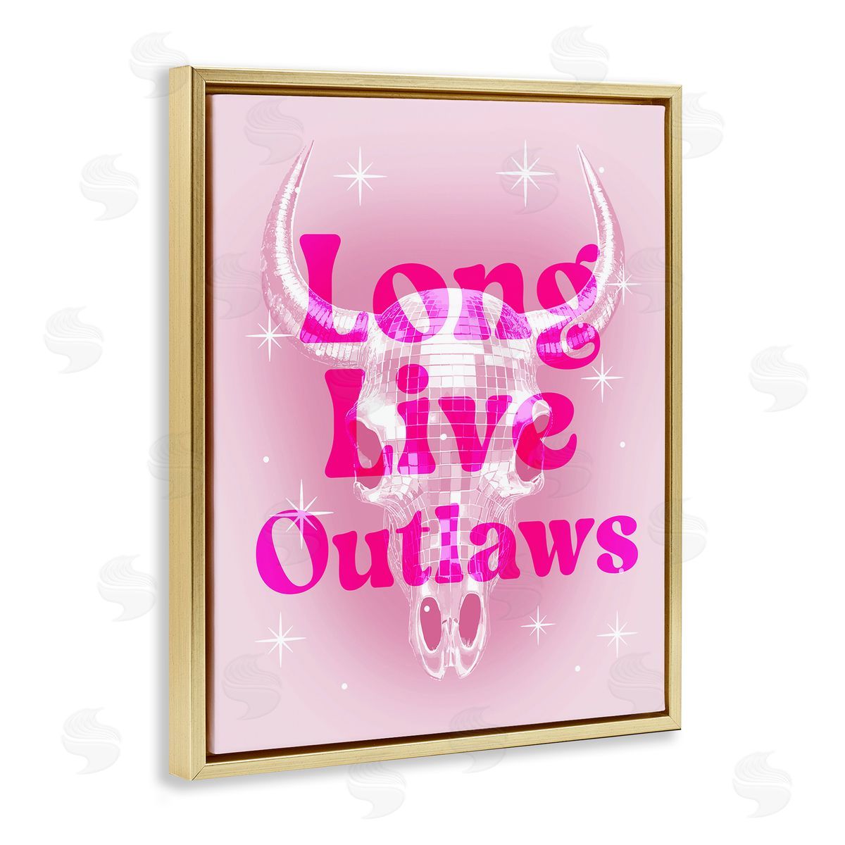 Glam Long Live Outlaws Gold Floating Frame Canvas Wall Art, Home Decor by Stupell Studio