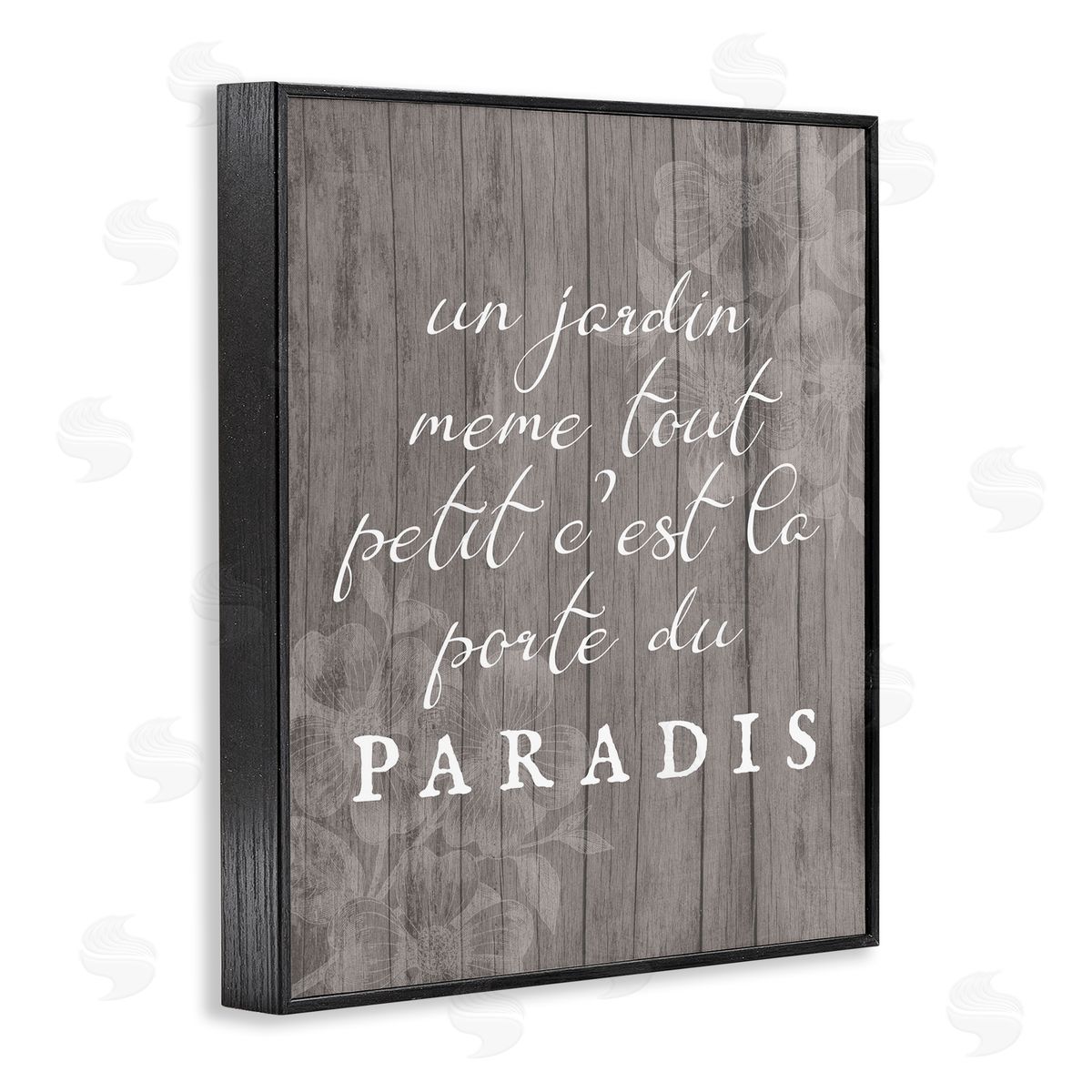 Uplifting French Garden Phrase Black Frame Print Wall Art, Home Decor by Stupell Studio