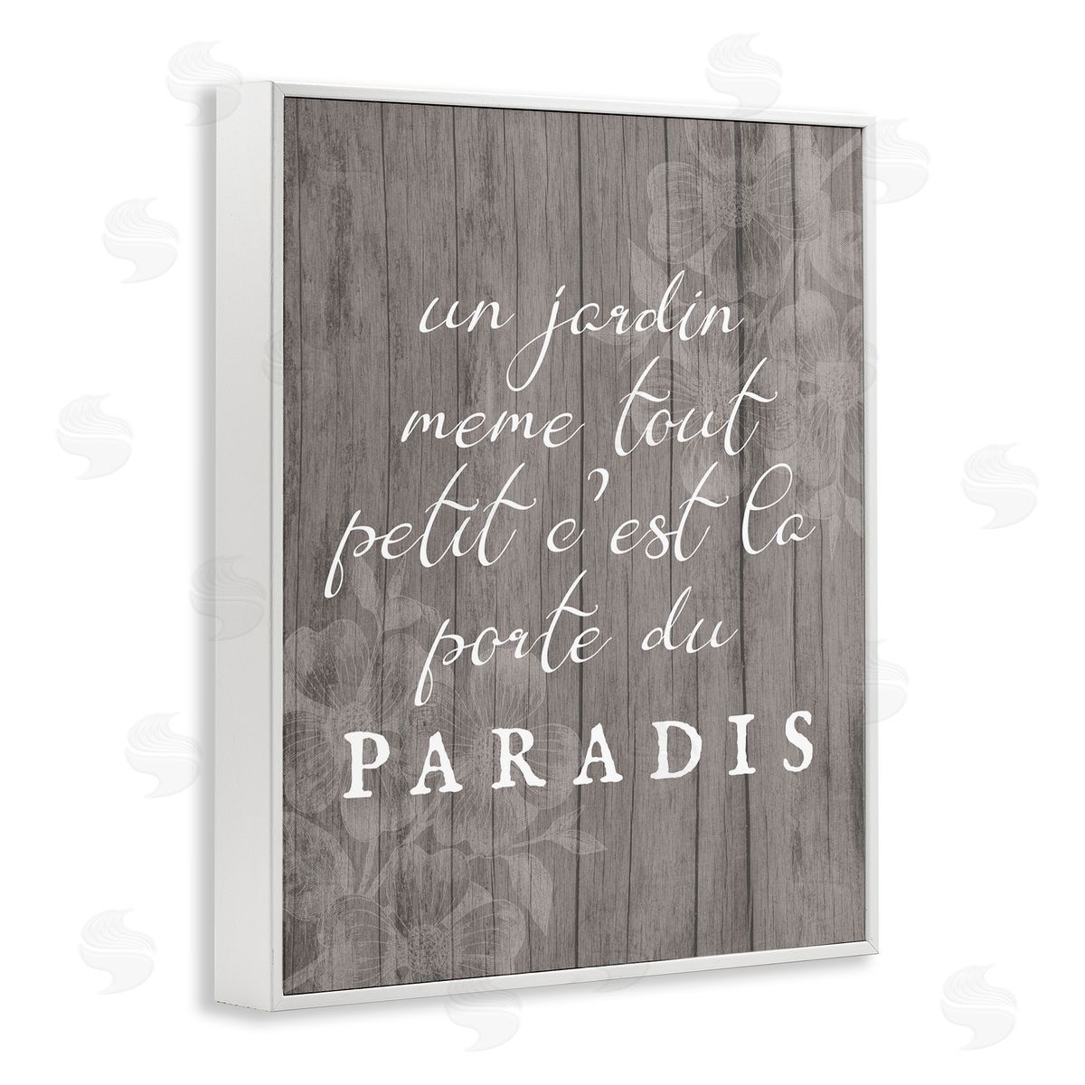 Uplifting French Garden Phrase White Frame Print Wall Art, Home Decor by Stupell Studio