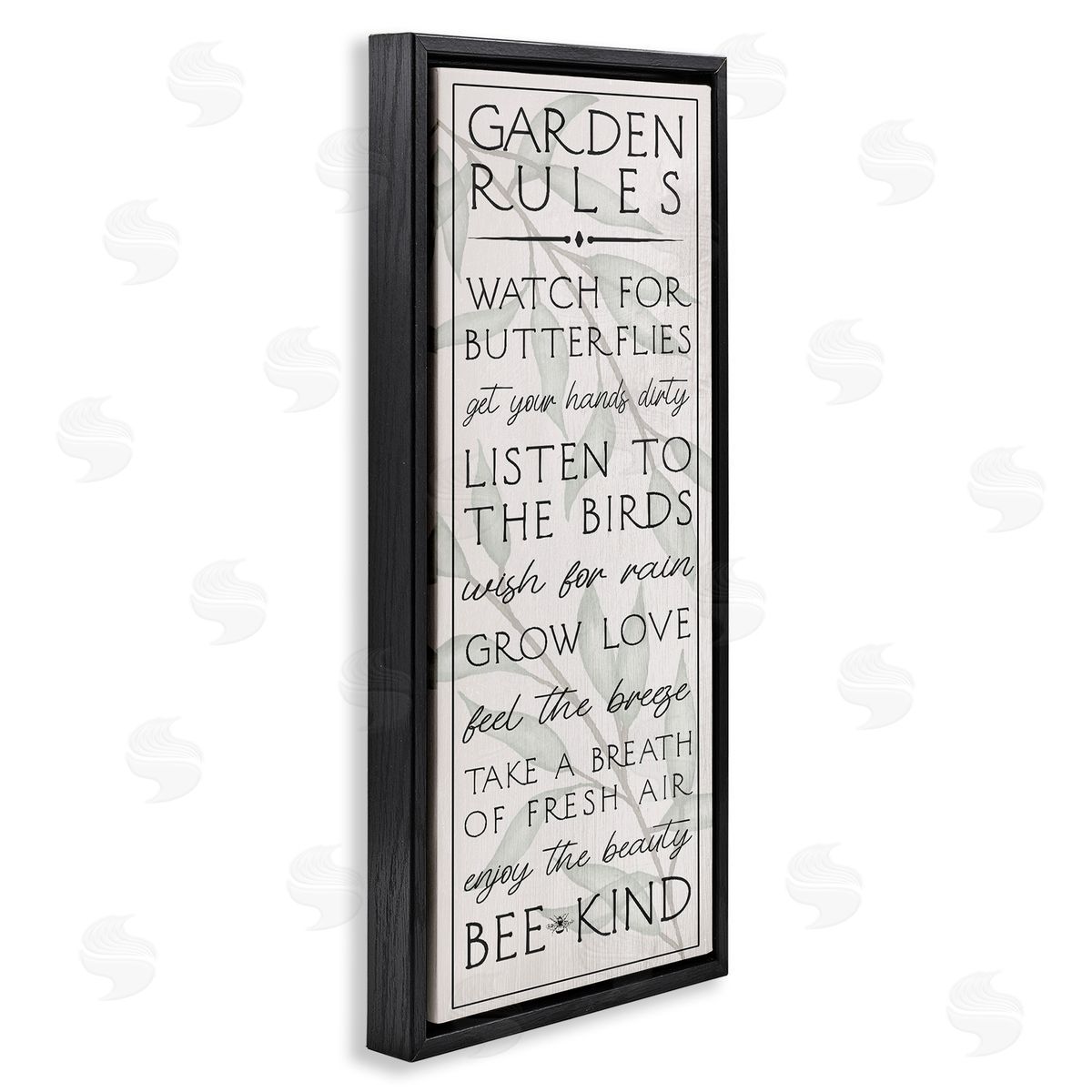 Uplifting Garden Rules Black Floating Frame Canvas Wall Art, Home Decor by Stupell Studio
