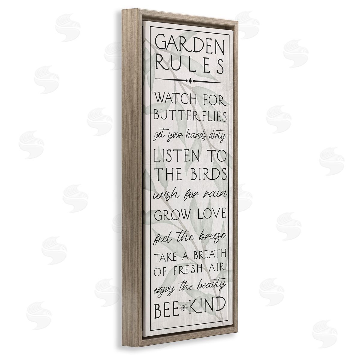 Uplifting Garden Rules Brown Floating Frame Canvas Wall Art, Home Decor by Stupell Studio