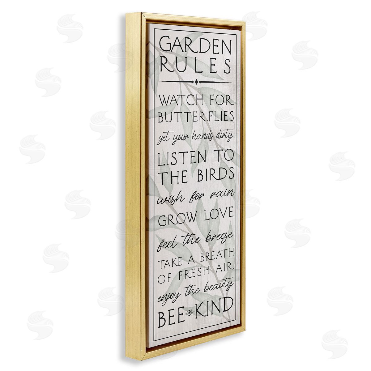 Uplifting Garden Rules Gold Floating Frame Canvas Wall Art, Home Decor by Stupell Studio