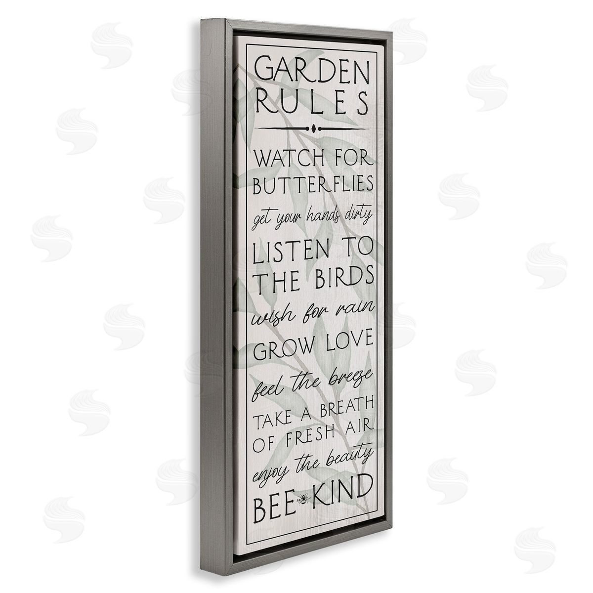 Uplifting Garden Rules Grey Floating Frame Canvas Wall Art, Home Decor by Stupell Studio