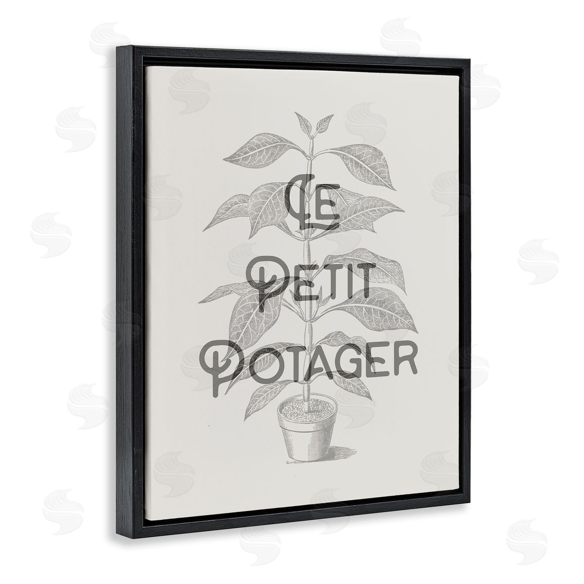 Vintage French Plant Phrase Black Floating Frame Canvas Wall Art, Home Decor by Stupell Studio