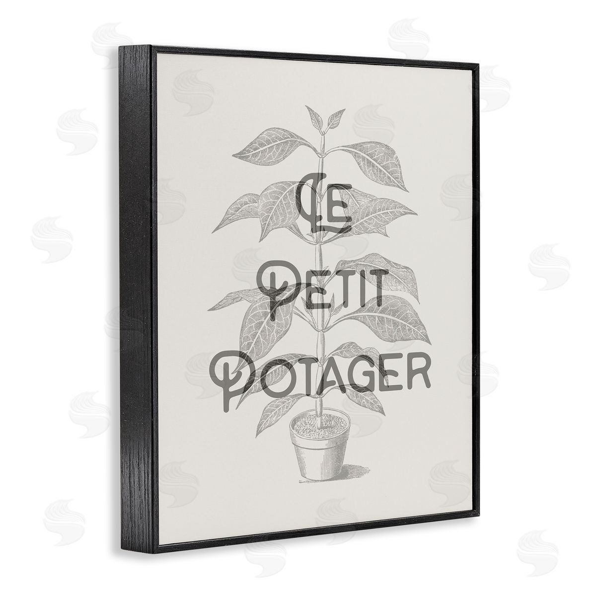 Vintage French Plant Phrase Black Frame Print Wall Art, Home Decor by Stupell Studio