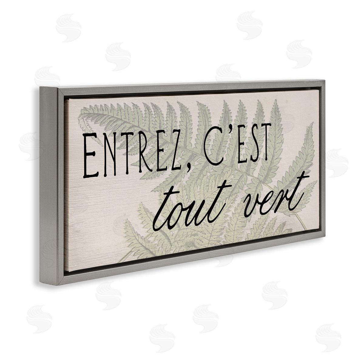 French It's All Green Grey Floating Frame Canvas Wall Art, Home Decor by Stupell Studio