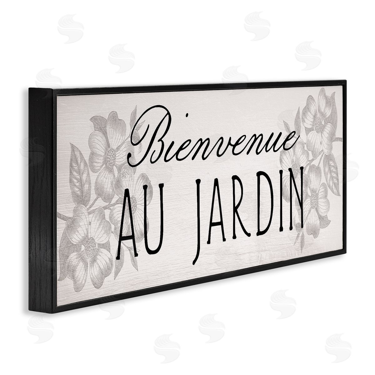 French Garden Welcome Black Frame Print Wall Art, Home Decor by Stupell Studio