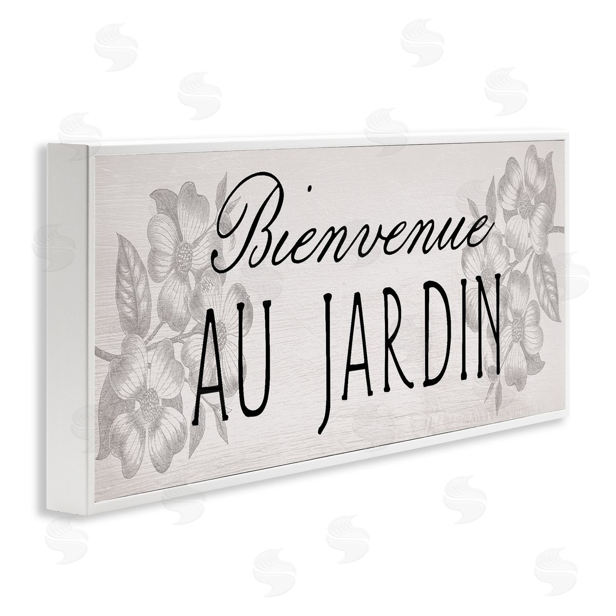 French Garden Welcome White Frame Print Wall Art, Home Decor by Stupell Studio