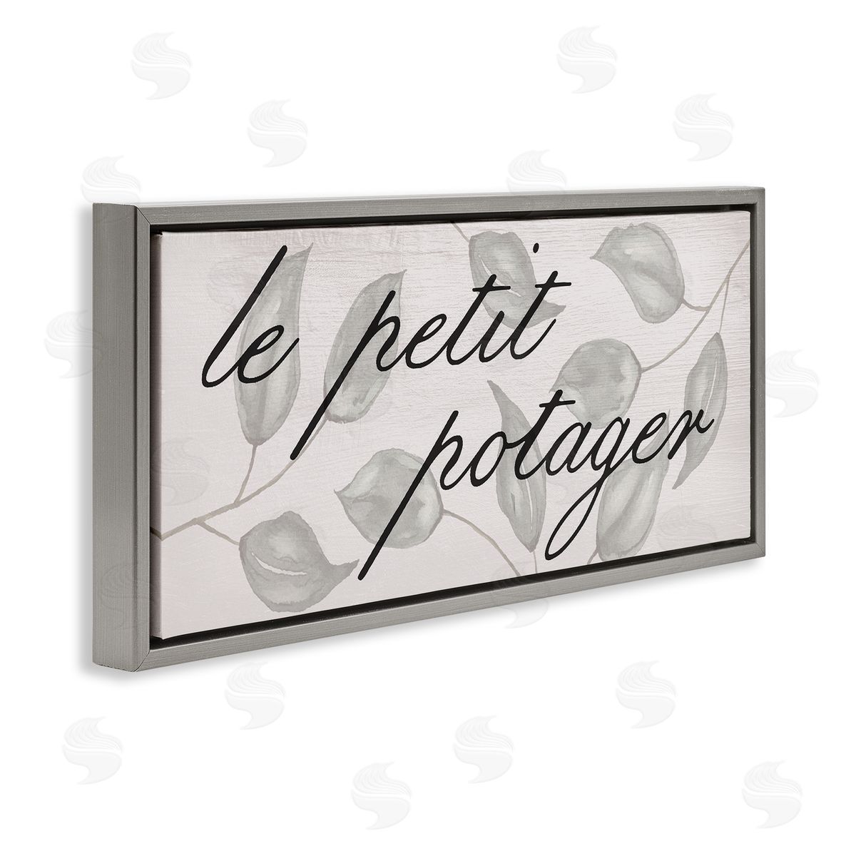 French Vegetable Garden Grey Floating Frame Canvas Wall Art, Home Decor by Stupell Studio