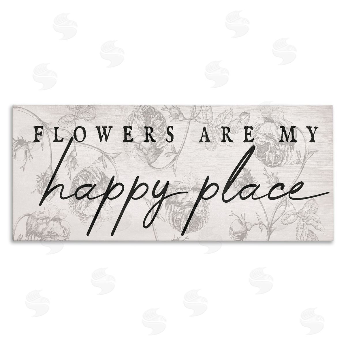 Flowers Are Happy Place Canvas Wall Art, Home Decor by Stupell Studio