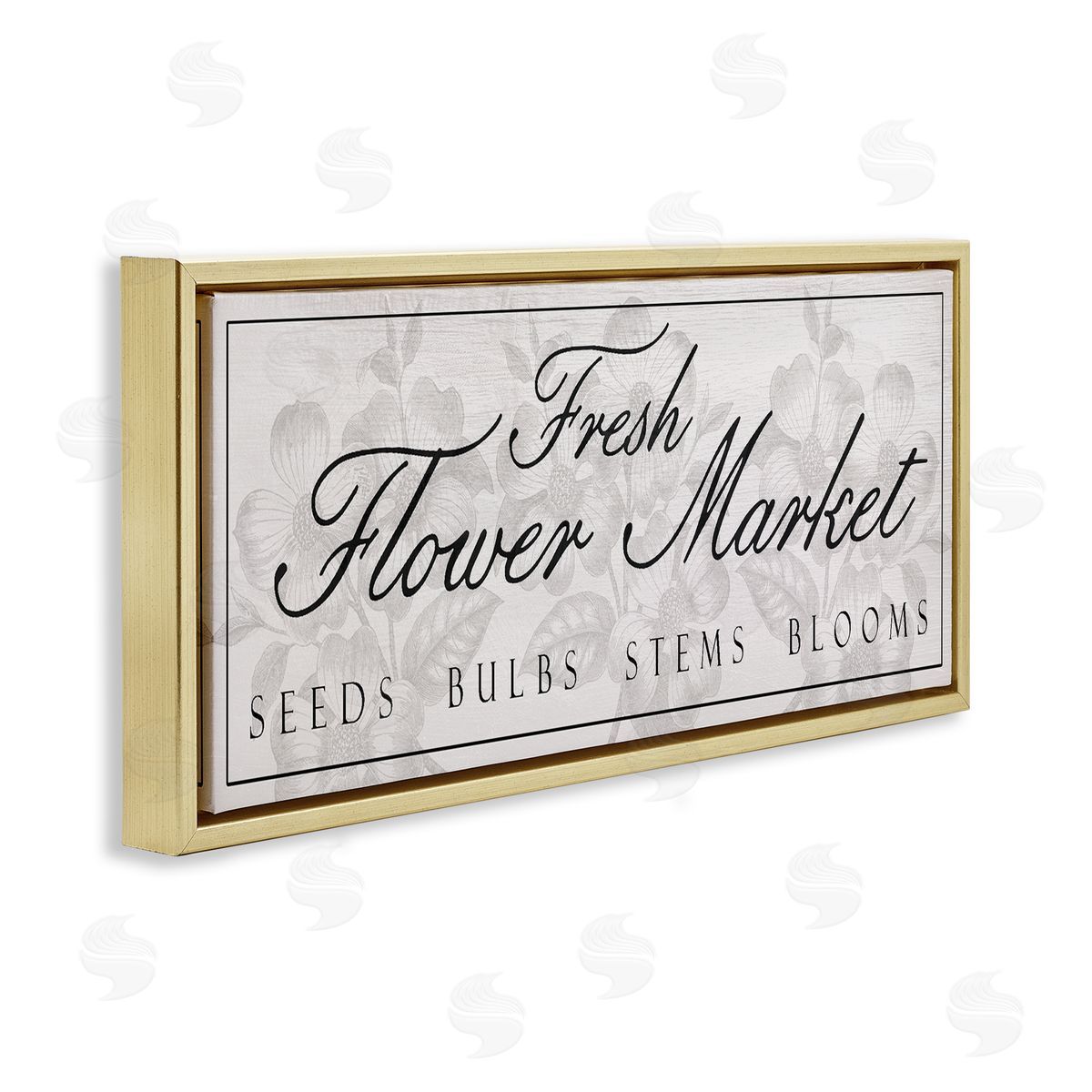 Vintage Fresh Flower Market Gold Floating Frame Canvas Wall Art, Home Decor by Stupell Studio