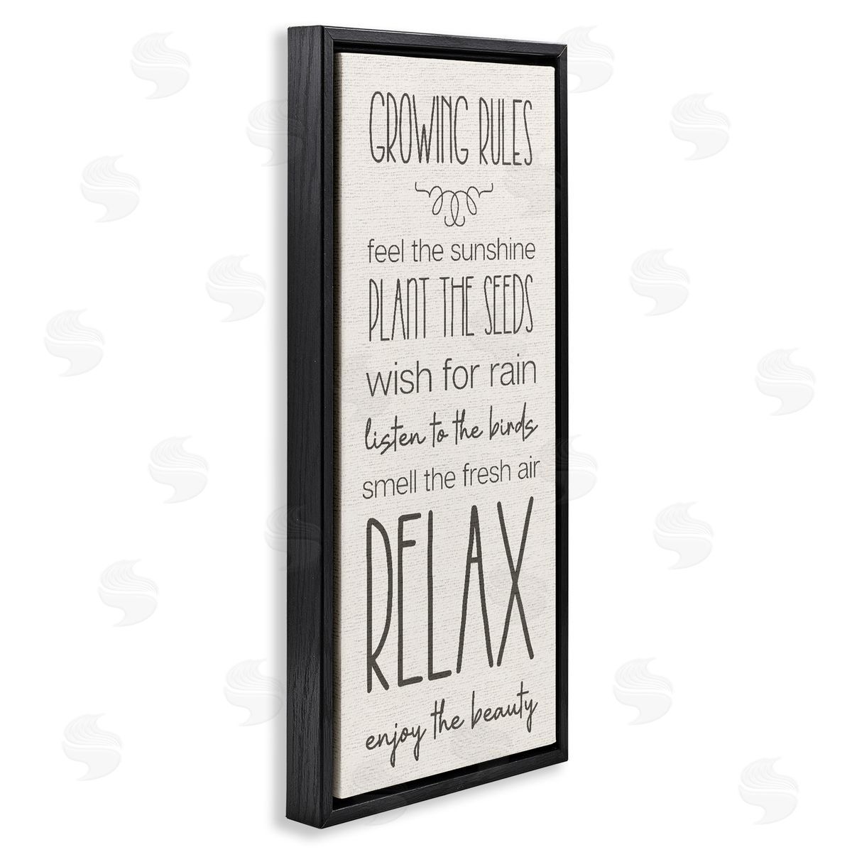 Serene Gardening Rules Black Floating Frame Canvas Wall Art, Home Decor by Stupell Studio