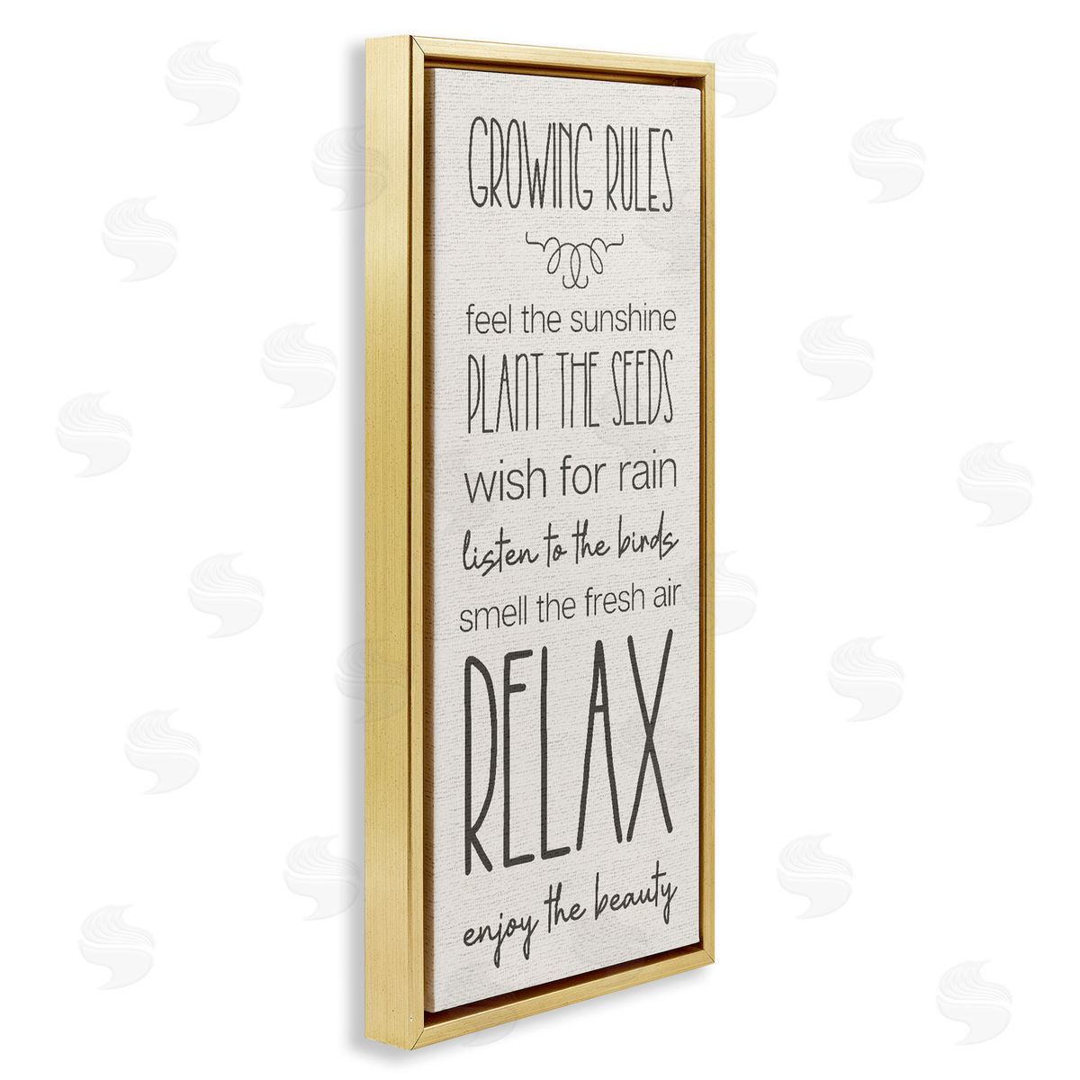 Serene Gardening Rules Gold Floating Frame Canvas Wall Art, Home Decor by Stupell Studio