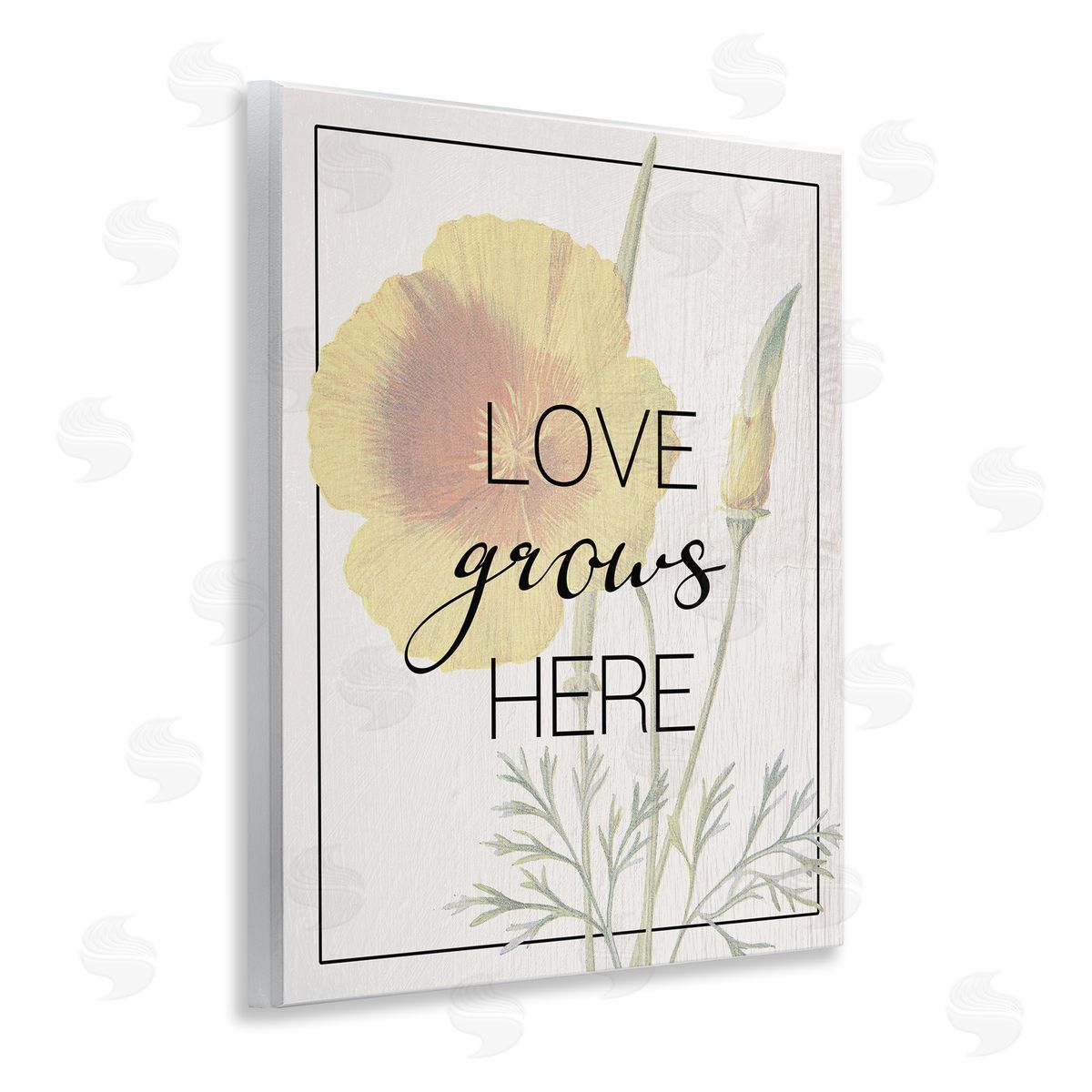 Vintage Love Grows Here Wood Plaque Wall Art, Home Decor by Stupell Studio