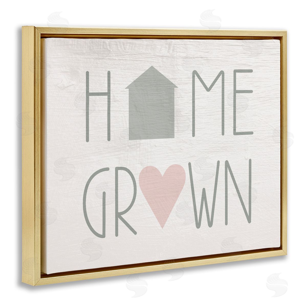 Home Grown Country Words Gold Floating Frame Canvas Wall Art, Home Decor by Stupell Studio