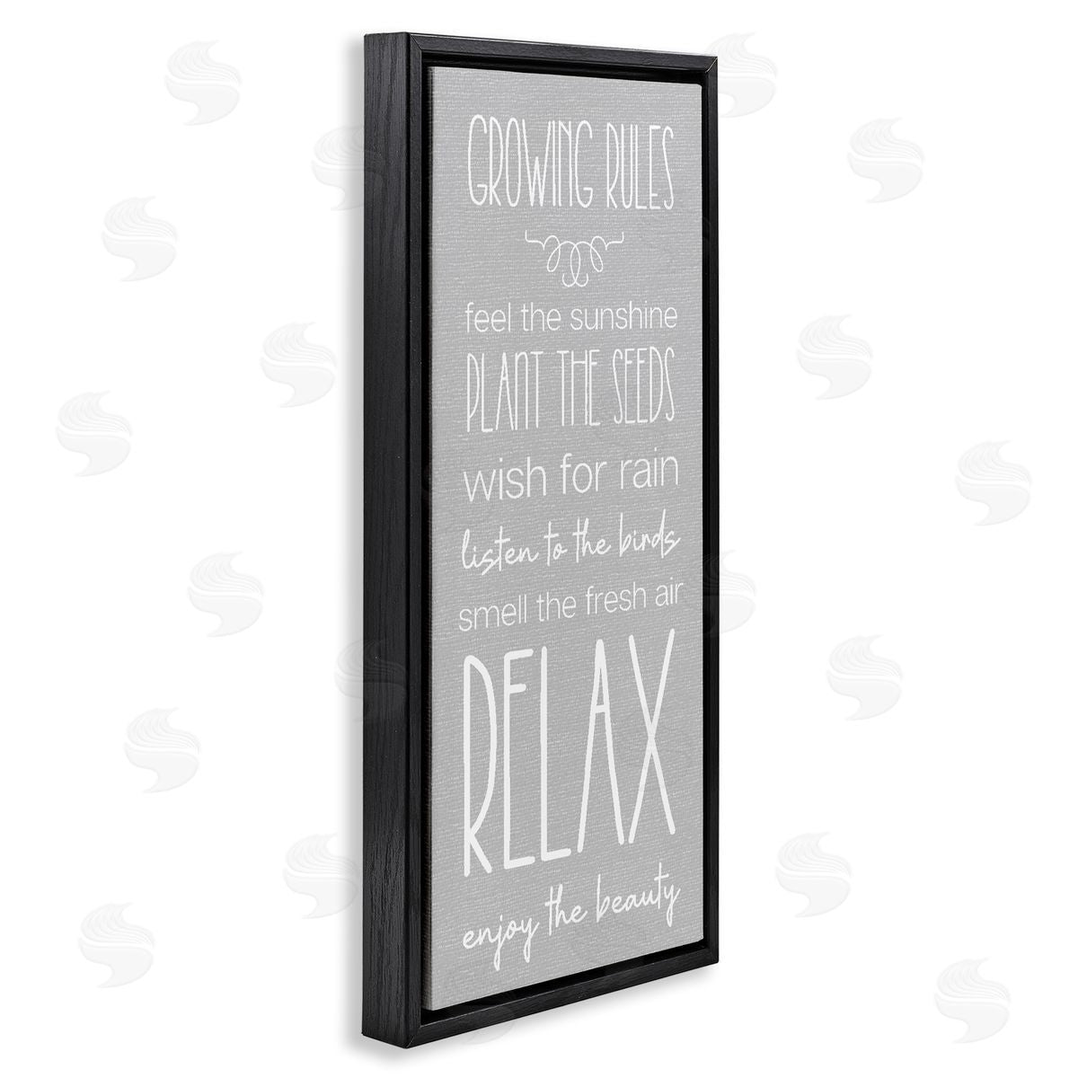 Rustic Gardening Rules Black Floating Frame Canvas Wall Art, Home Decor by Stupell Studio