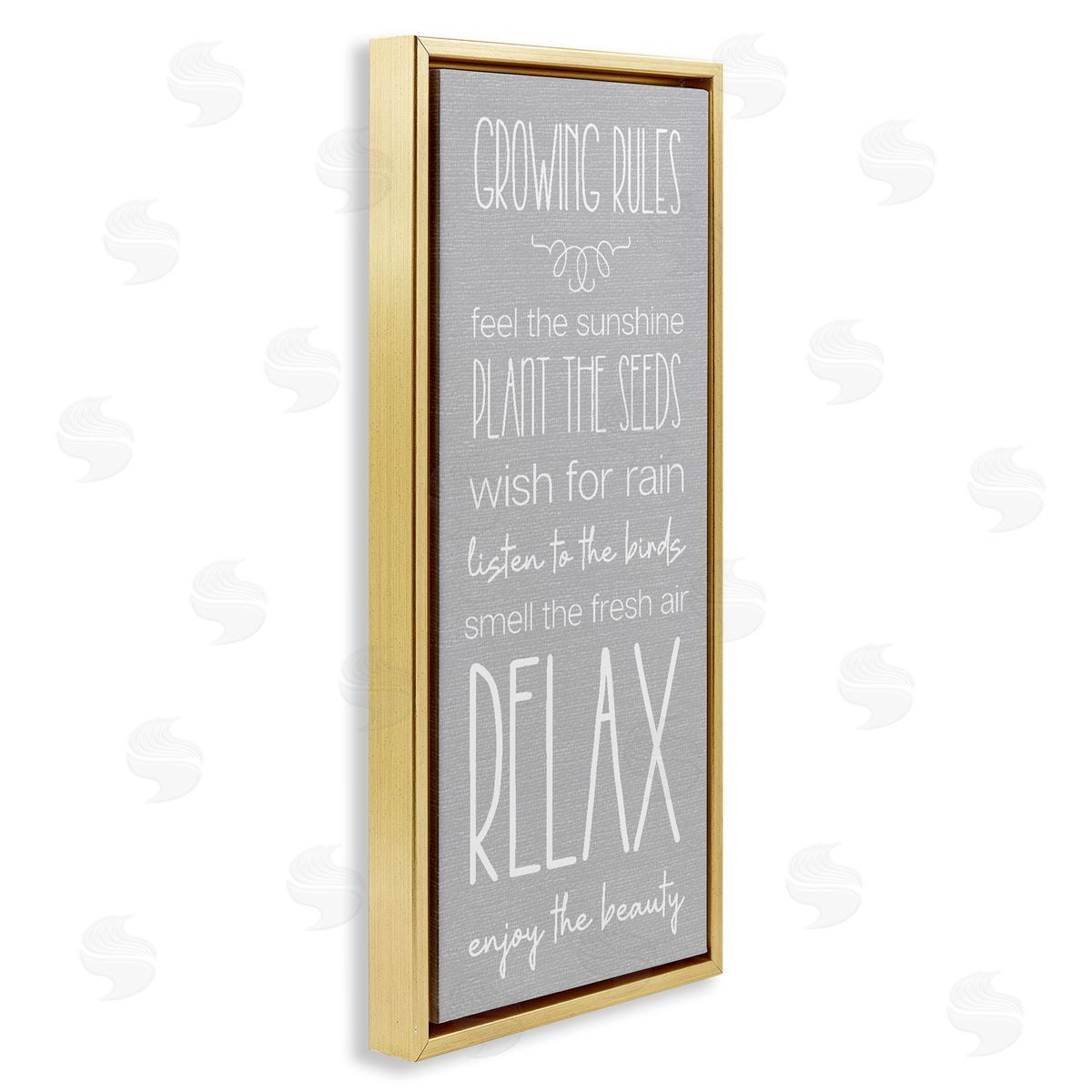 Rustic Gardening Rules Gold Floating Frame Canvas Wall Art, Home Decor by Stupell Studio