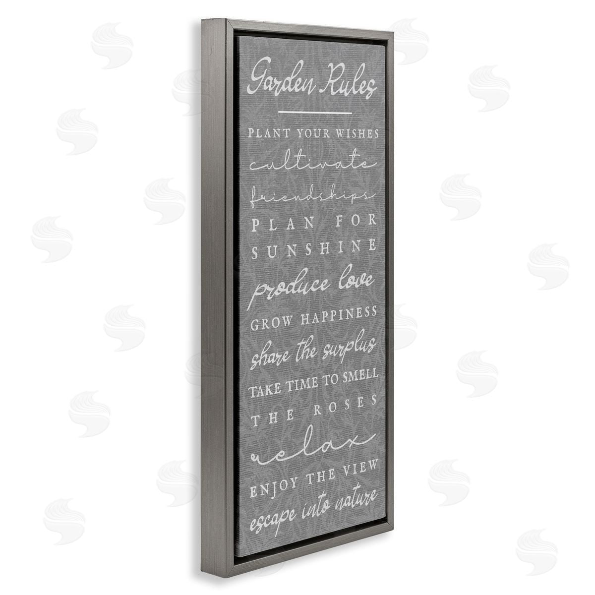 Comforting Garden Rules Grey Floating Frame Canvas Wall Art, Home Decor by Stupell Studio