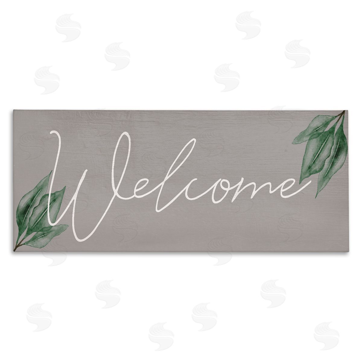 Welcome on Grey with Herbs Canvas Wall Art, Home Decor by Stupell Studio