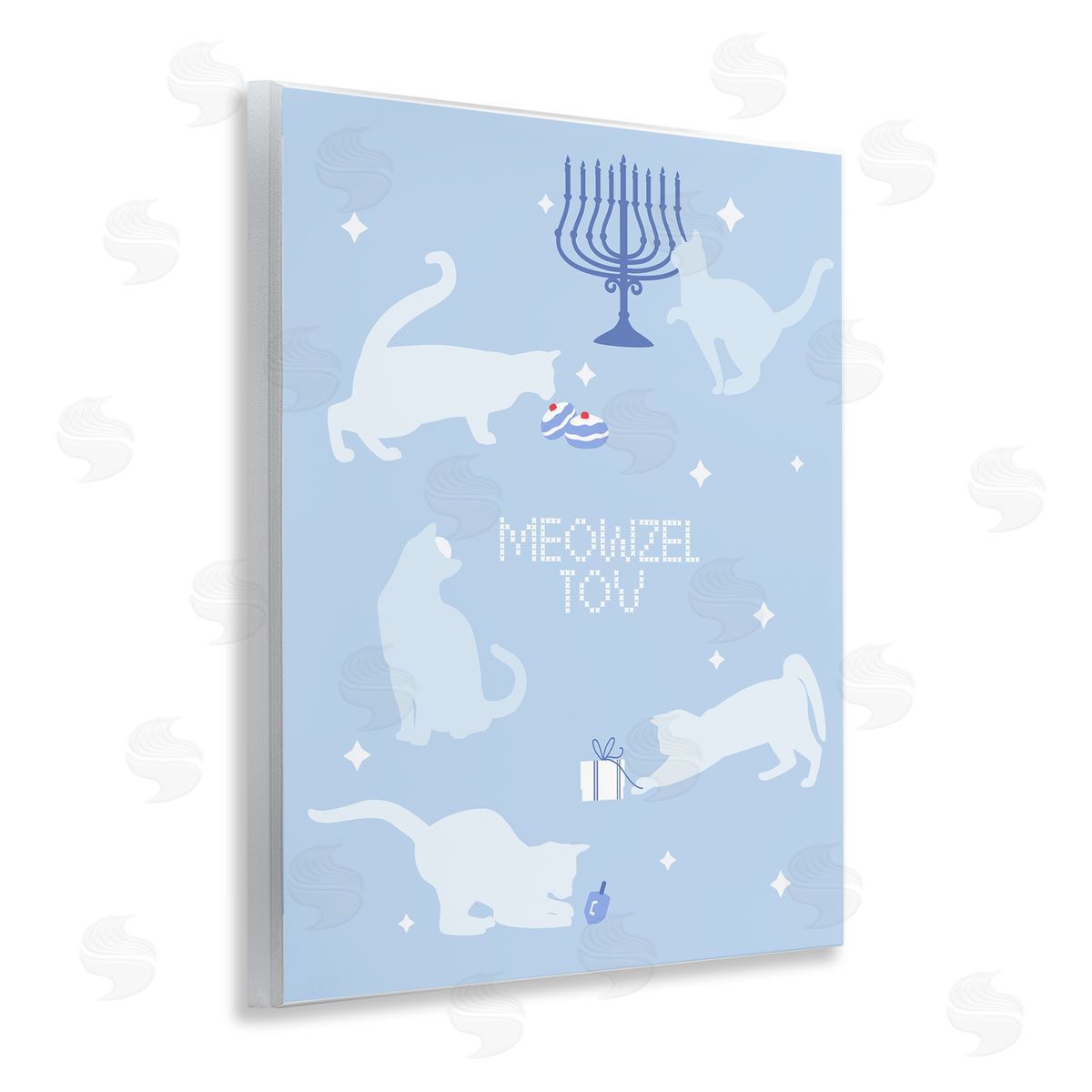 Meowzel Tov Seasonal Cats Wood Plaque Wall Art, Home Decor by Stupell Studio