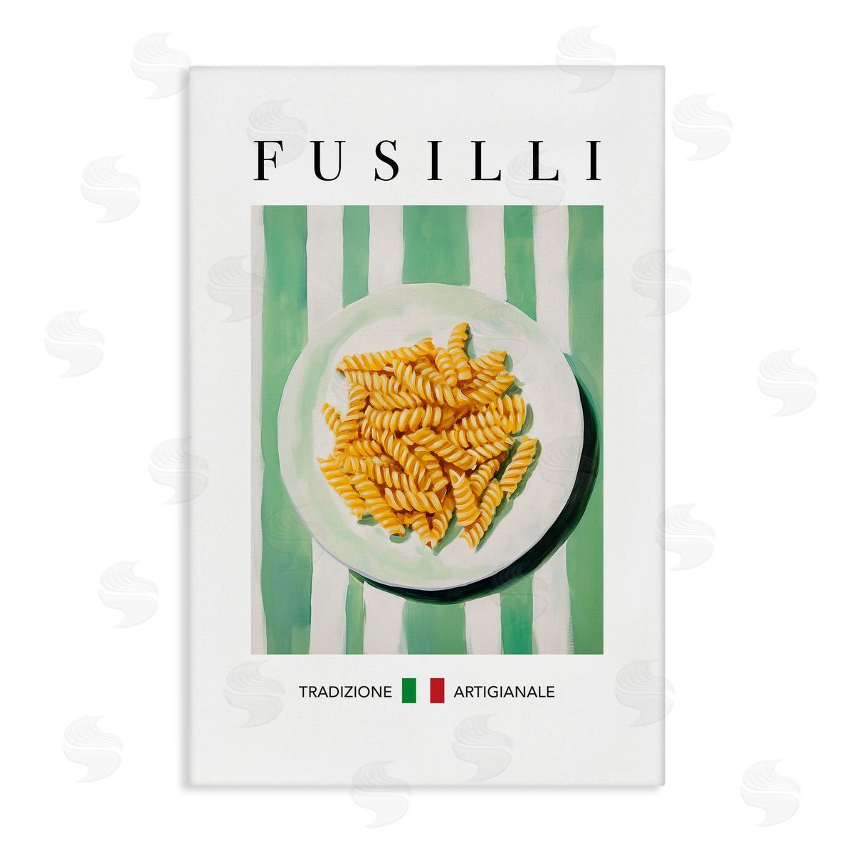 Traditional Fusilli Pasta Canvas Wall Art, Home Decor by Andreas Magnusson