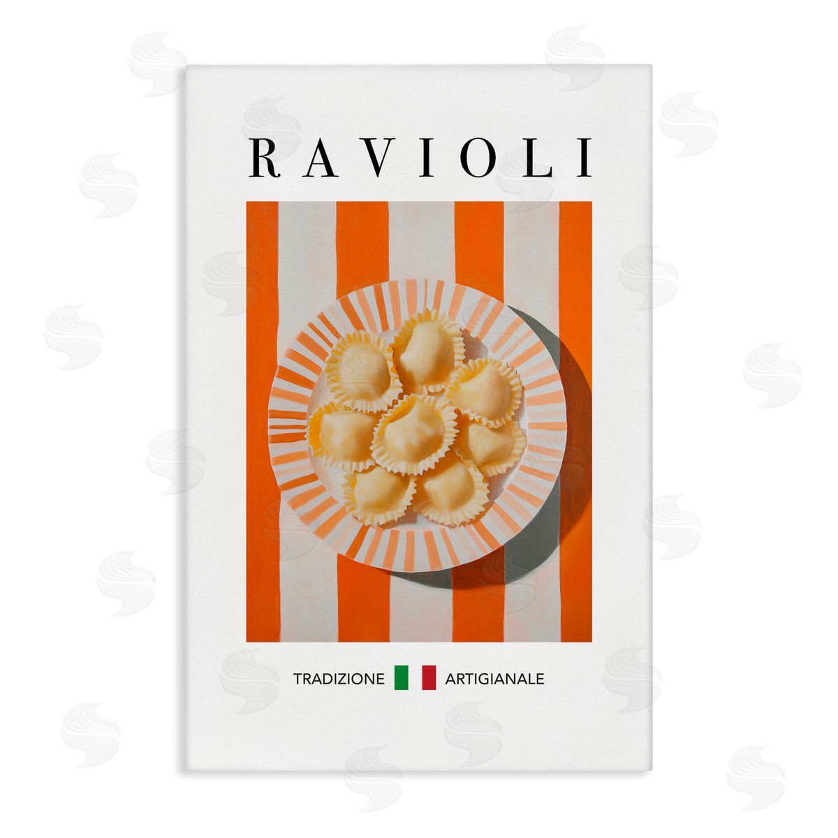Traditional Ravioli Pasta Canvas Wall Art, Home Decor by Andreas Magnusson