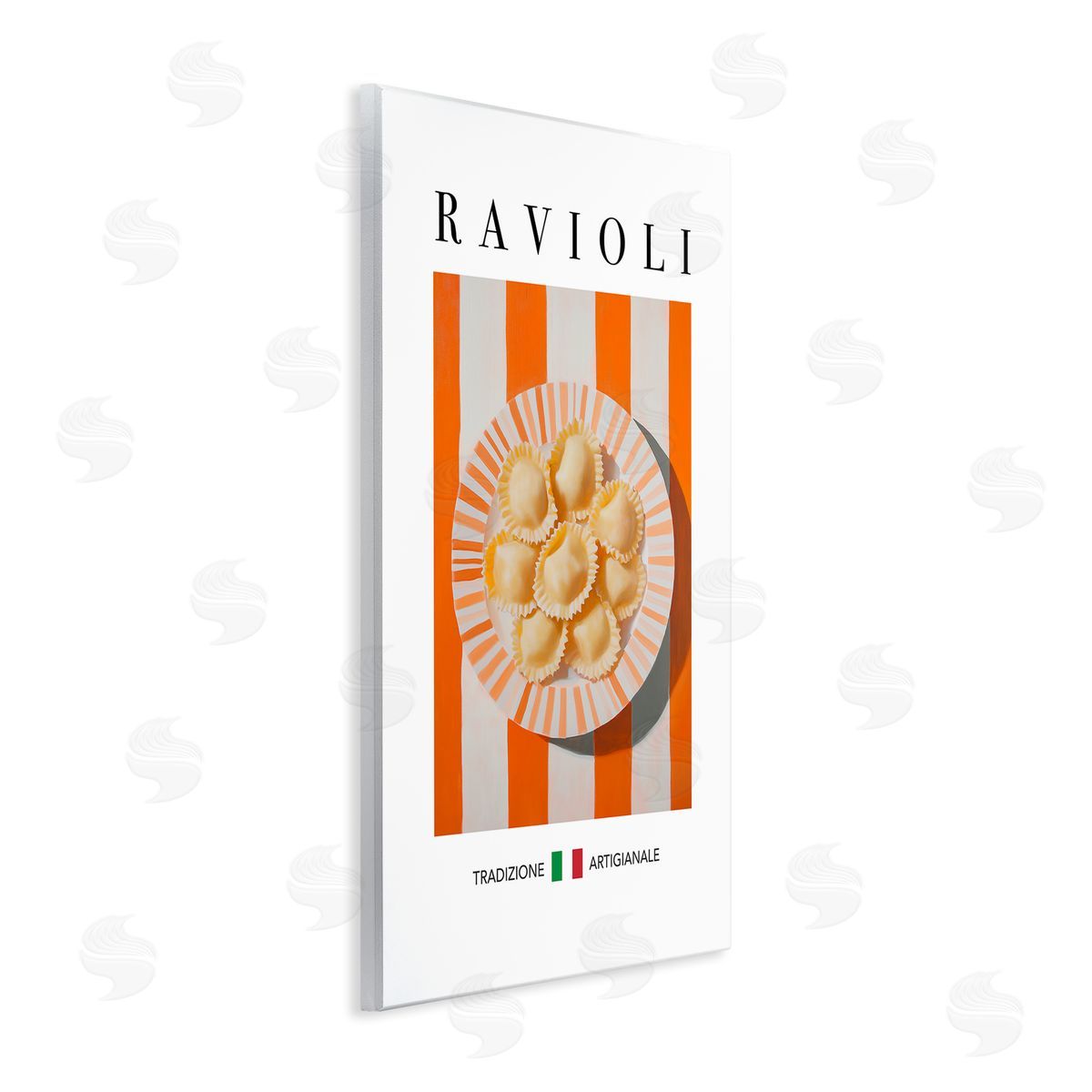 Traditional Ravioli Pasta Wood Plaque Wall Art, Home Decor by Andreas Magnusson