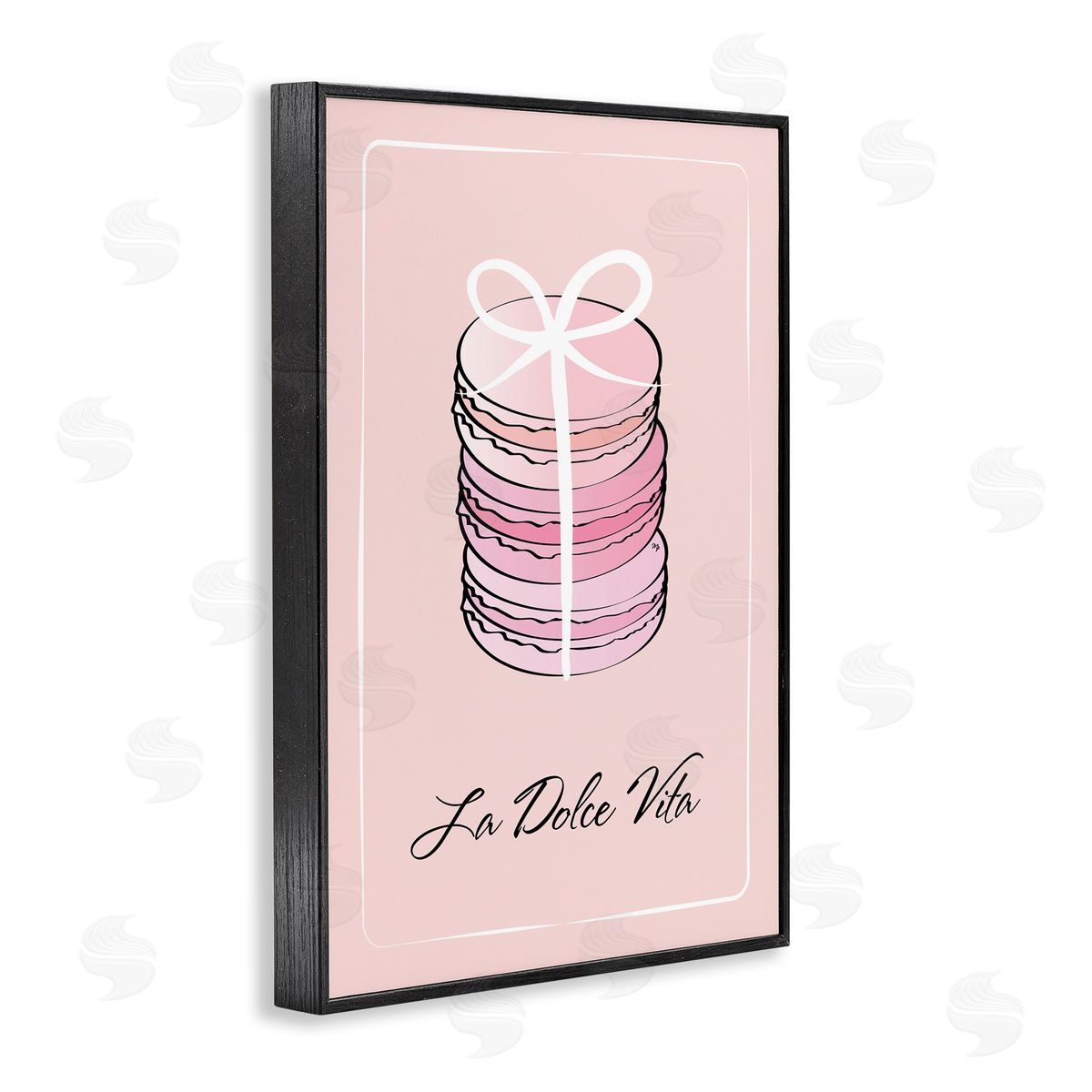 Life Is Beautiful French Dessert Black Frame Print Wall Art, Home Decor by Martina Pavlova