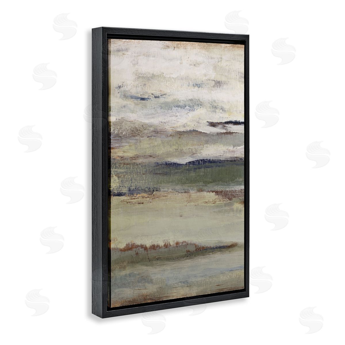 Abstract Earth's Layers Black Floating Frame Canvas Wall Art, Home Decor by Lanie Loreth
