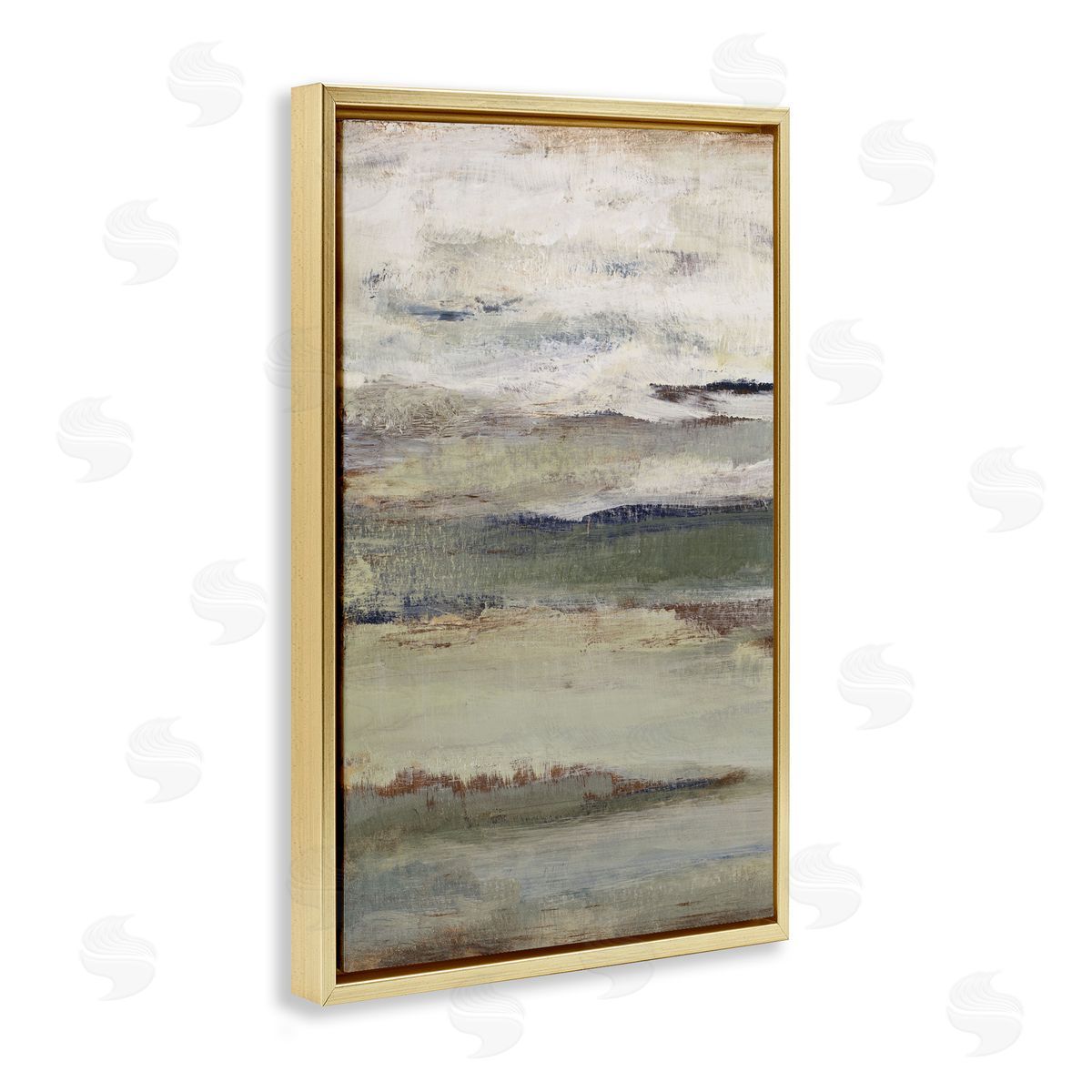 Abstract Earth's Layers Gold Floating Frame Canvas Wall Art, Home Decor by Lanie Loreth