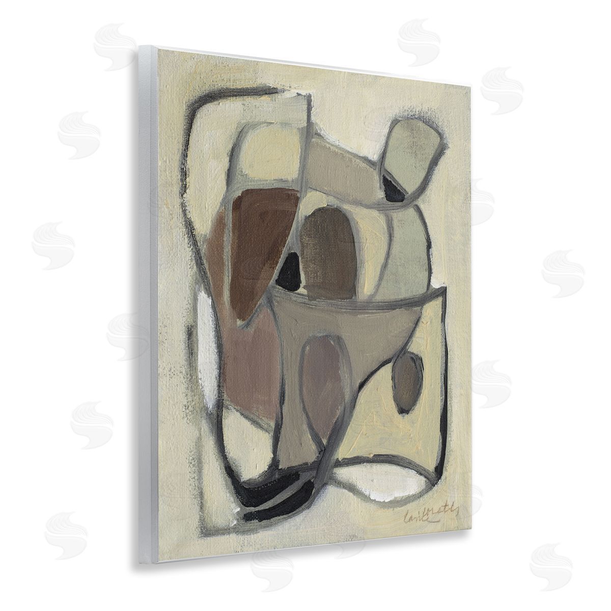 Rustic Curved Shapes Abstract Wood Plaque Wall Art, Home Decor by Lanie Loreth