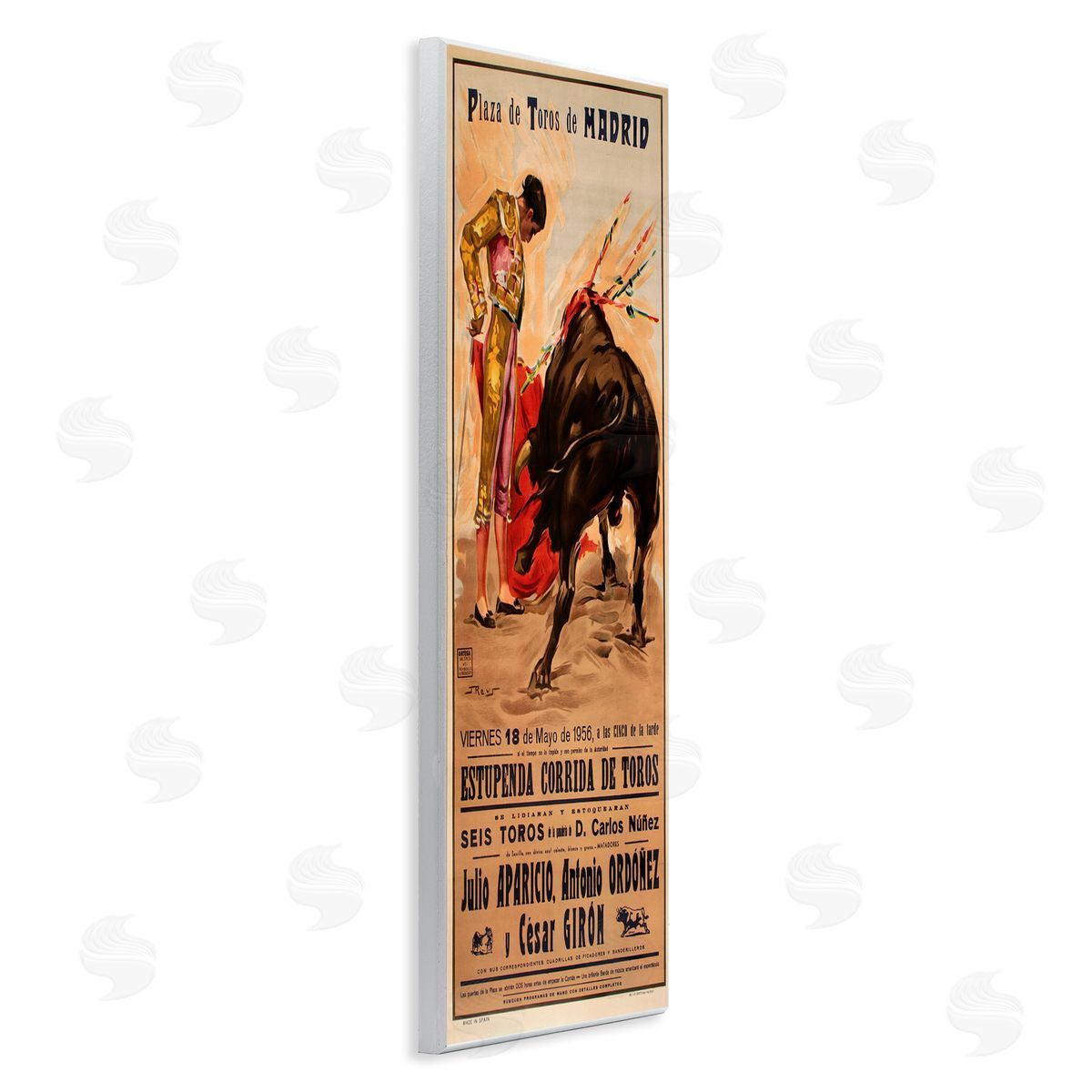Great Bullfight Antique Advertisement Wood Plaque Wall Art, Home Decor by Marcus Jules