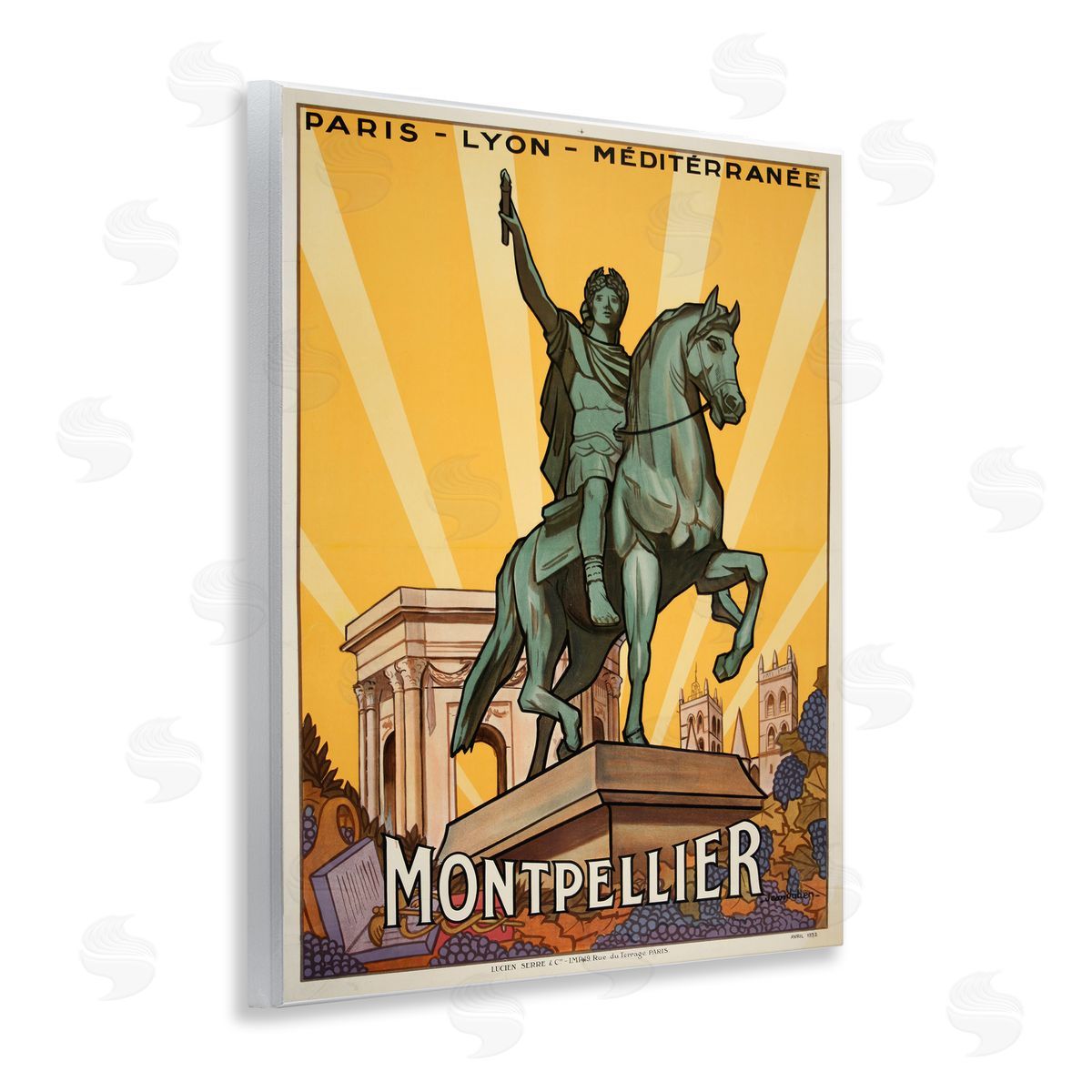 Montpellier Vintage Advertisement Wood Plaque Wall Art, Home Decor by Marcus Jules