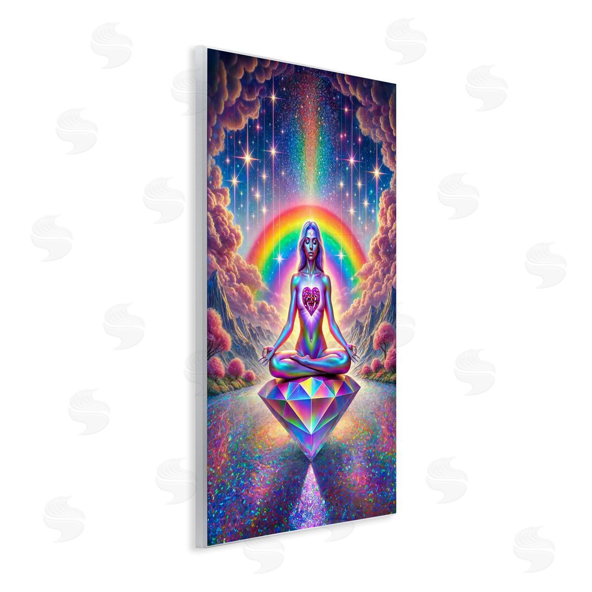 Spiritual Enlightenment Meditation Wood Plaque Wall Art, Home Decor by Spirit of the Rainbow