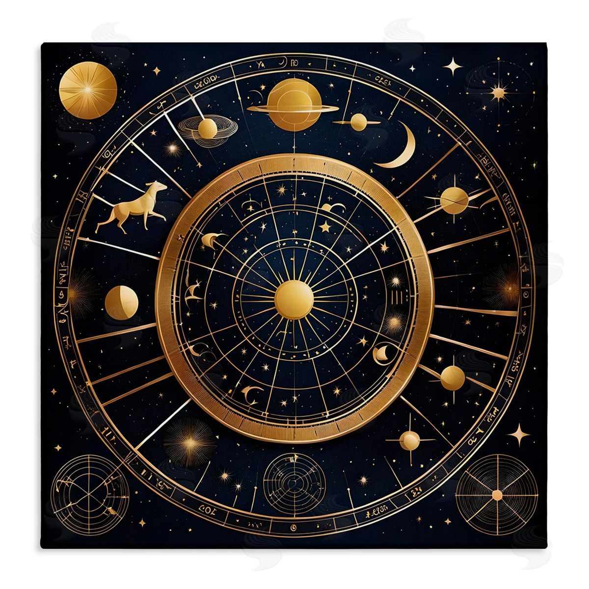 Astrology Zodiac Birth Chart Canvas Wall Art, Home Decor by Tabz Jones