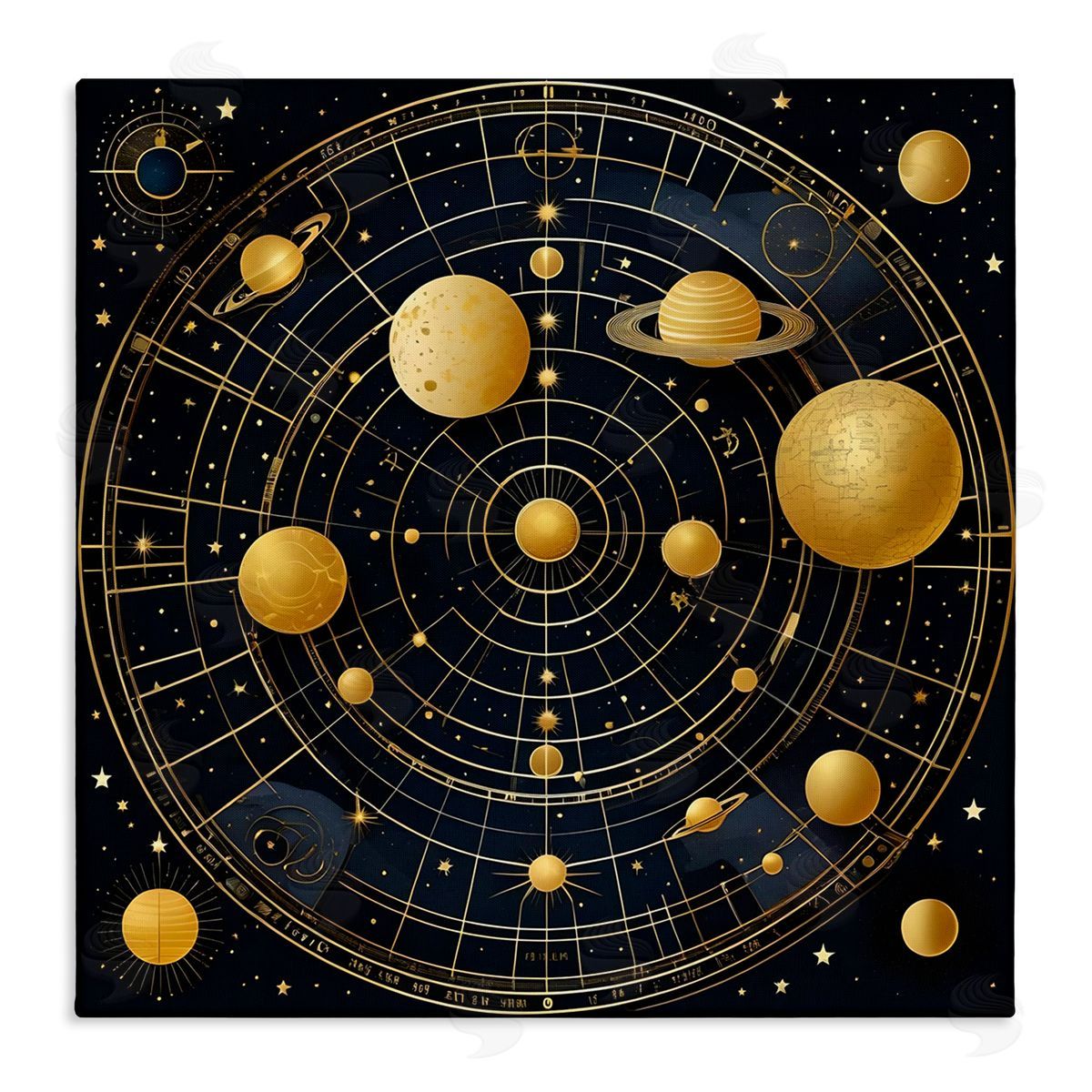Astral Planets in Solar System Canvas Wall Art, Home Decor by Tabz Jones