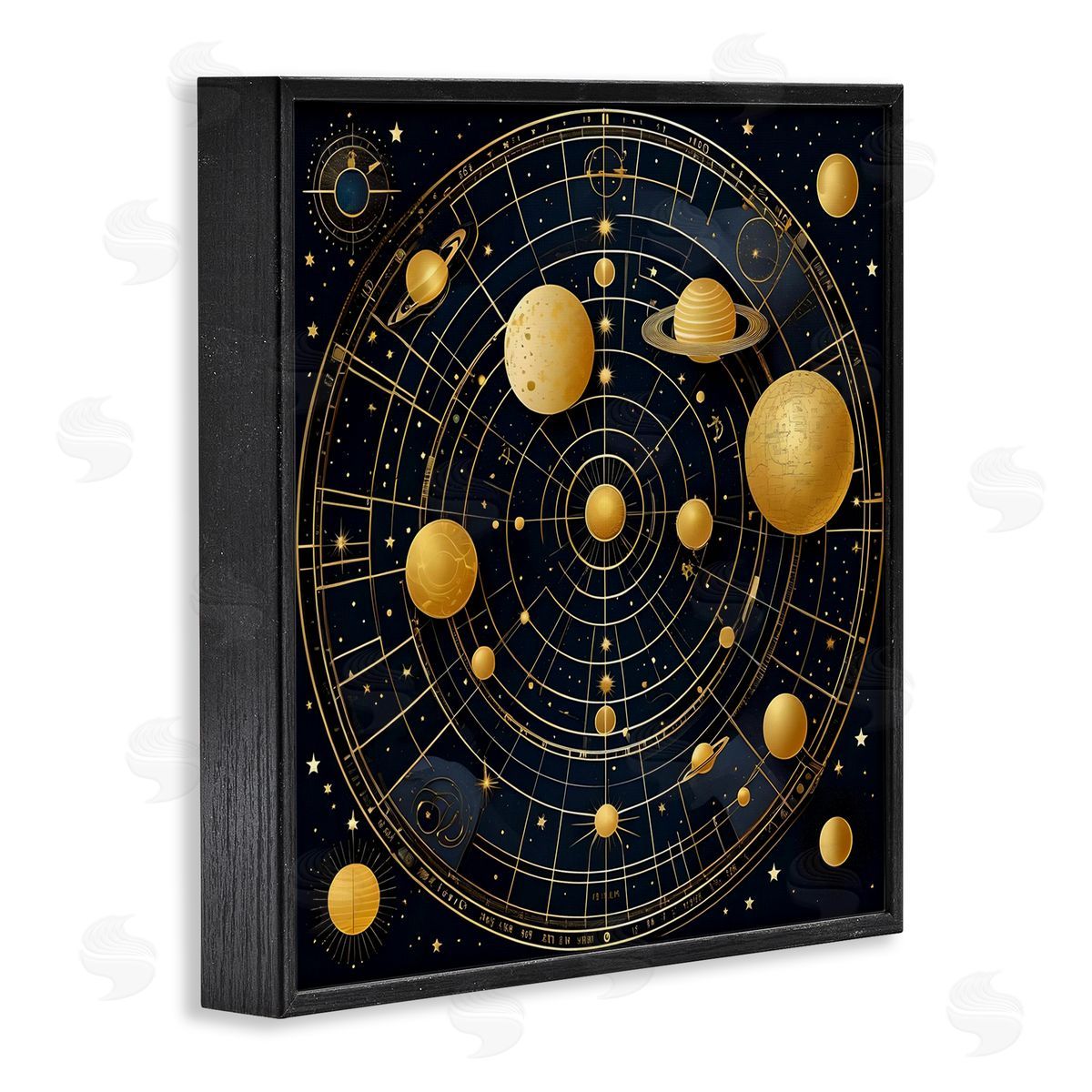 Astral Planets in Solar System Black Frame Print Wall Art, Home Decor by Tabz Jones