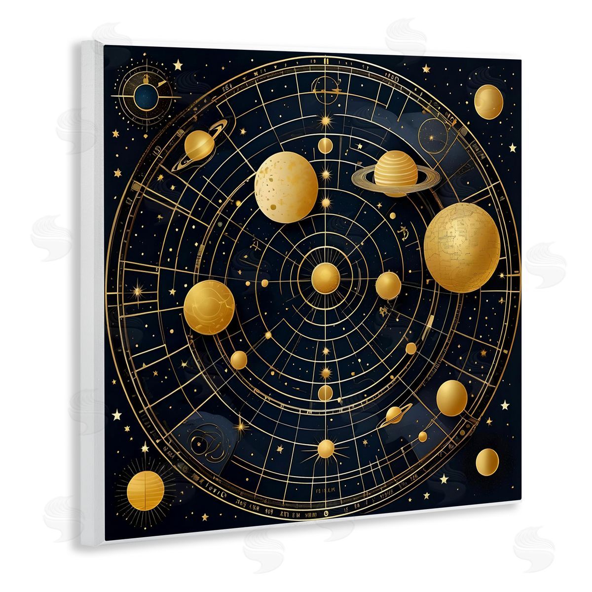 Astral Planets in Solar System Wood Plaque Wall Art, Home Decor by Tabz Jones