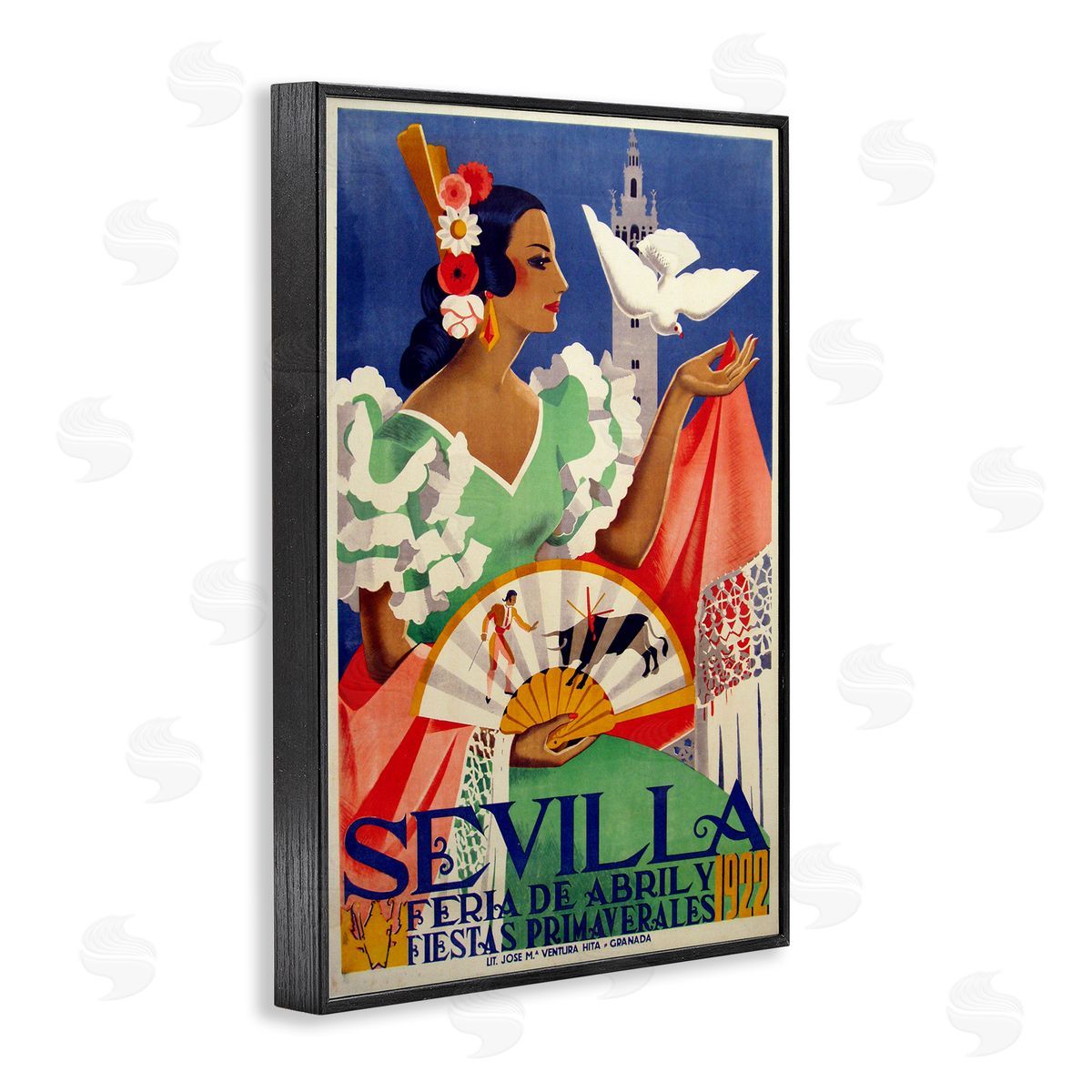 Seville Vintage Culture Black Frame Print Wall Art, Home Decor by Marcus Jules