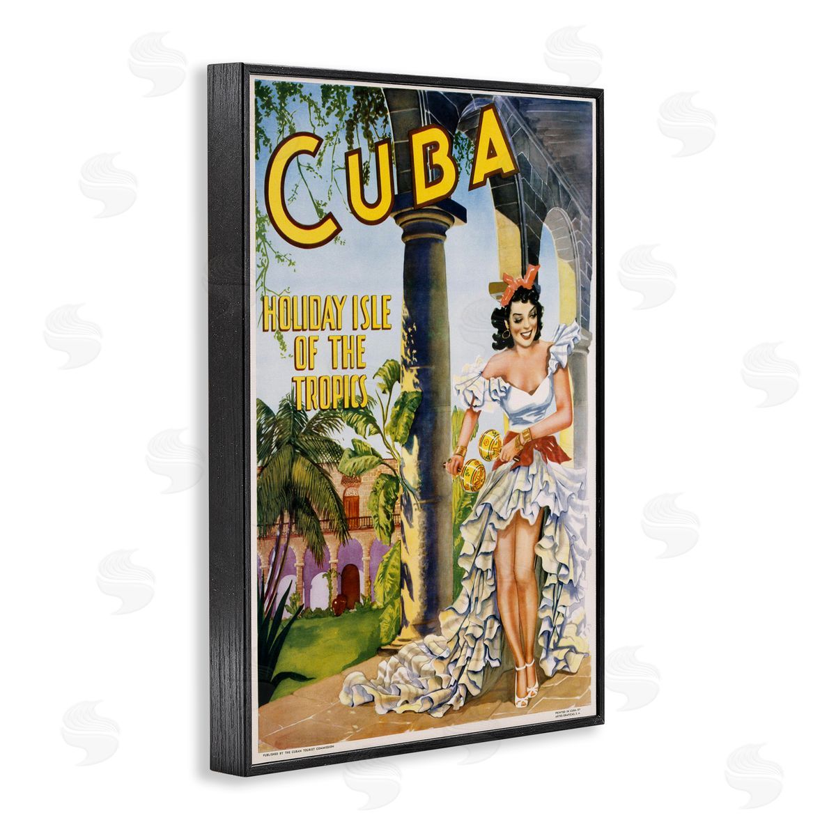 Cuba Travel Advertisement Black Frame Print Wall Art, Home Decor by Marcus Jules