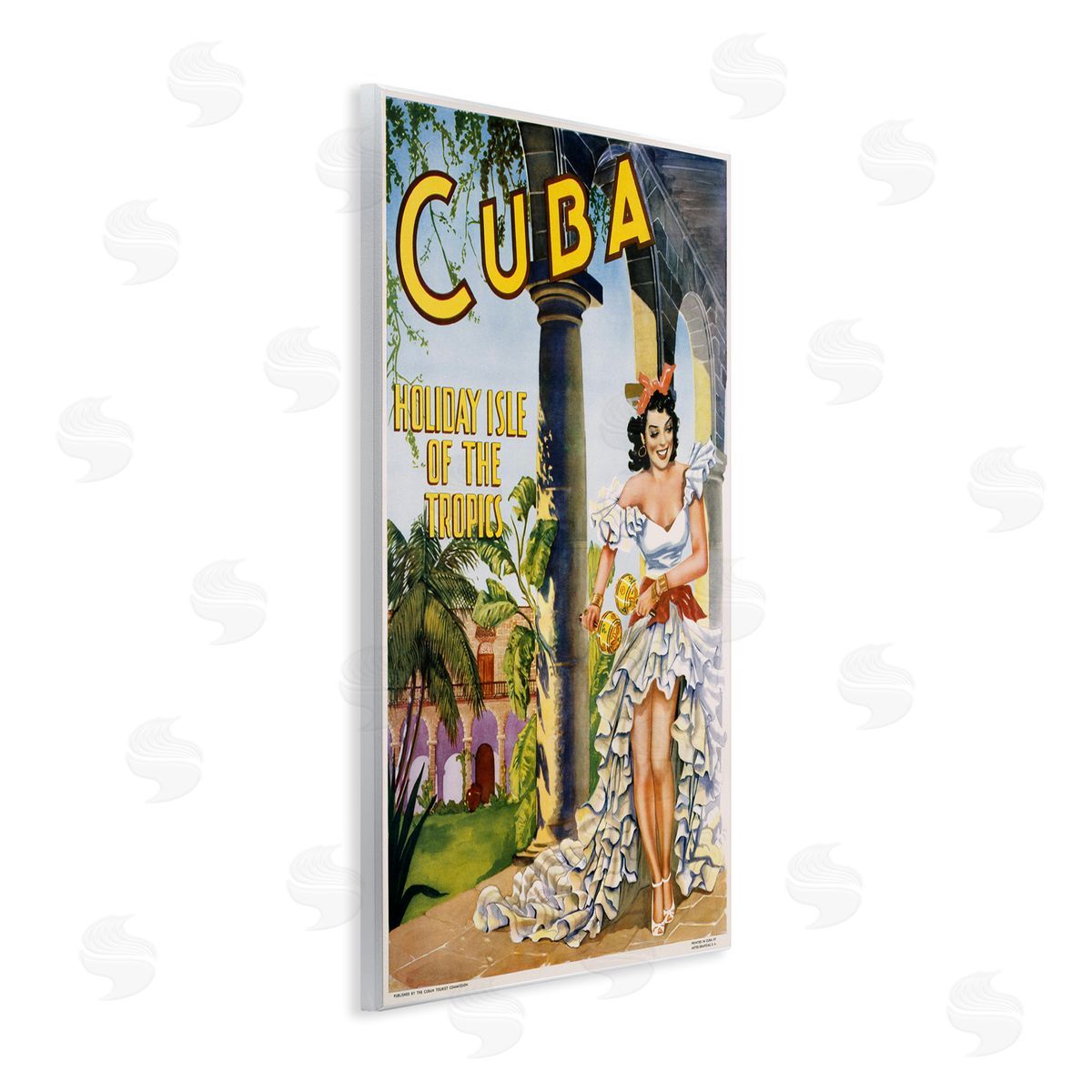 Cuba Travel Advertisement Wood Plaque Wall Art, Home Decor by Marcus Jules