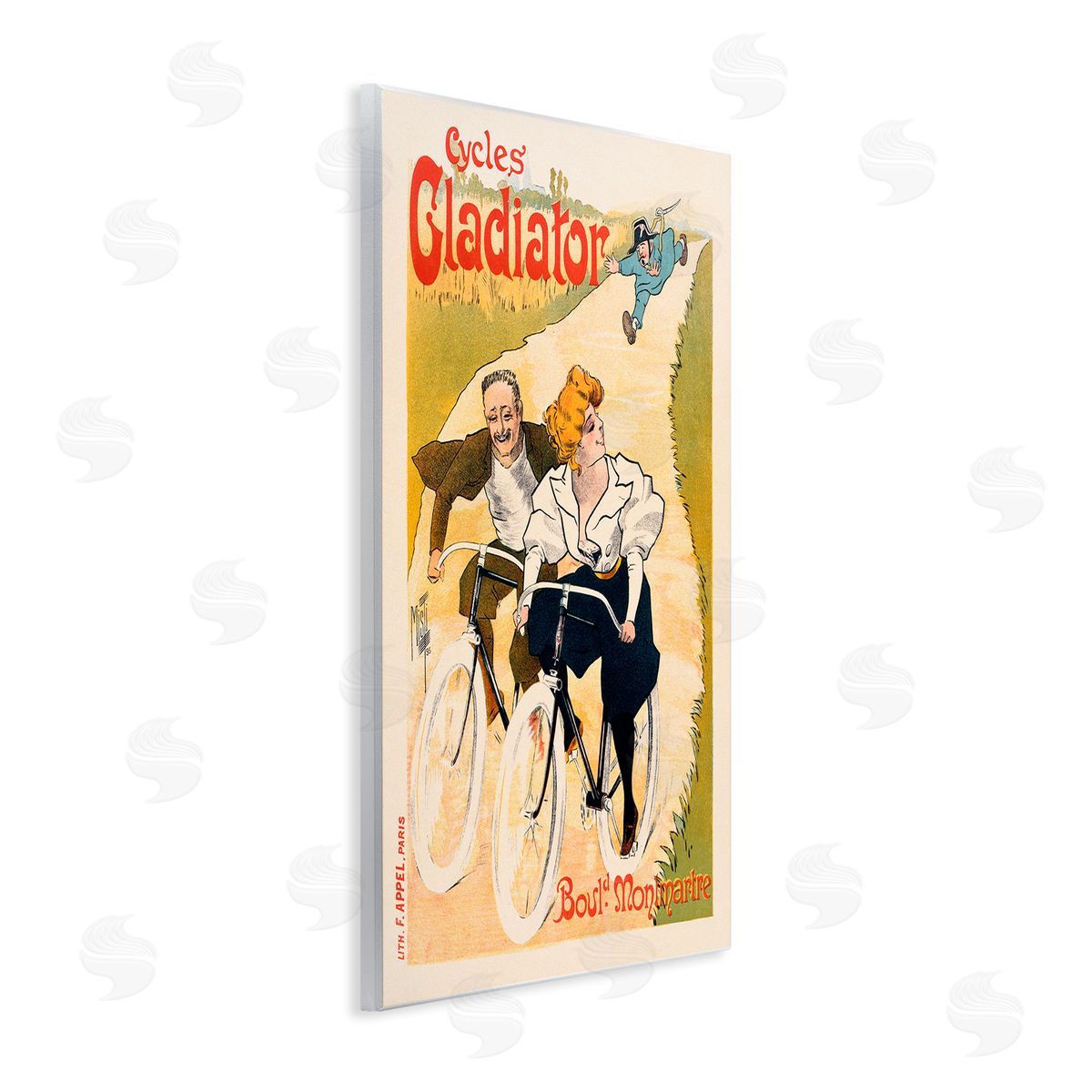 Vintage Cyclists Poster Wood Plaque Wall Art, Home Decor by Marcus Jules