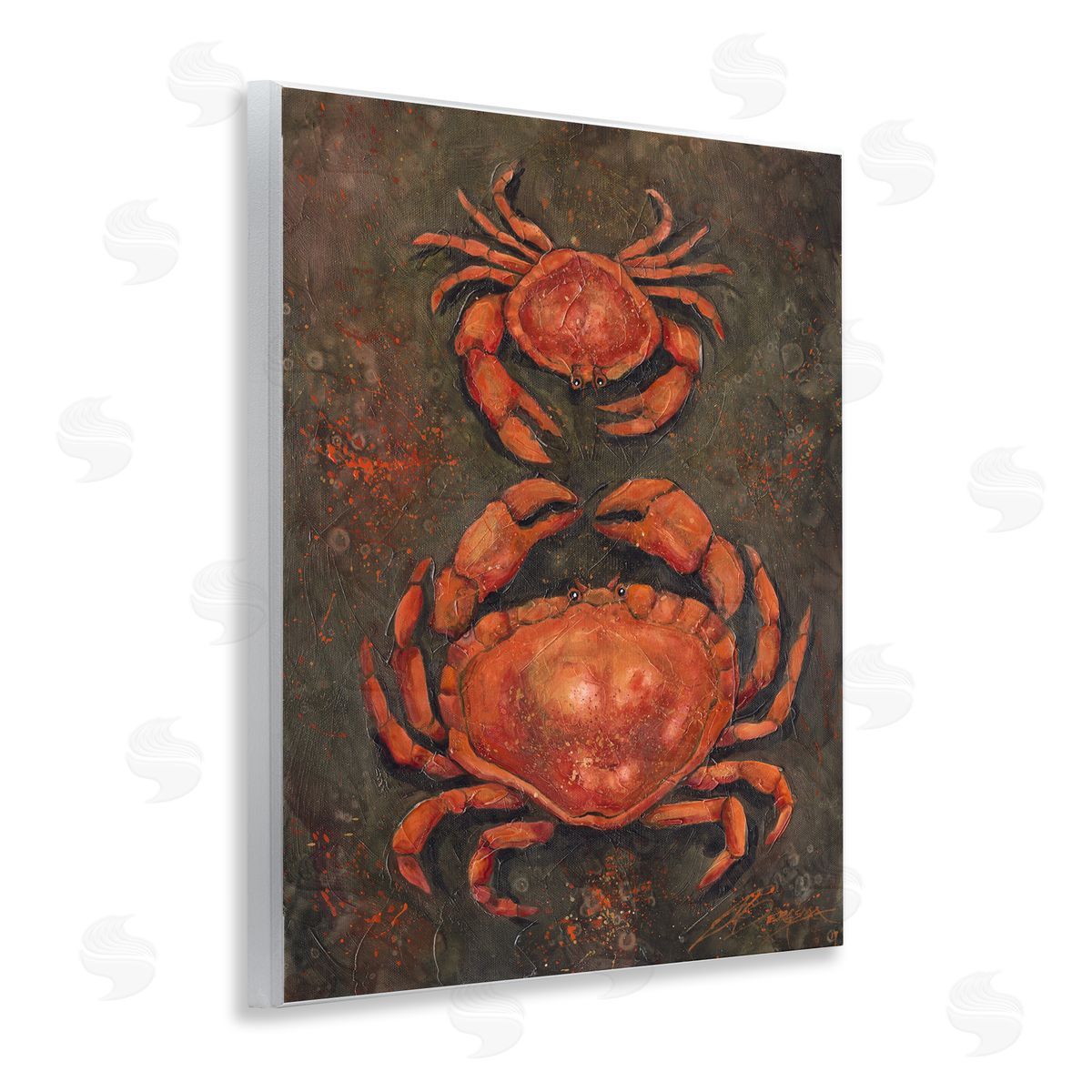 Small & Large Crab Pair Wood Plaque Wall Art, Home Decor by Jody Bergsma