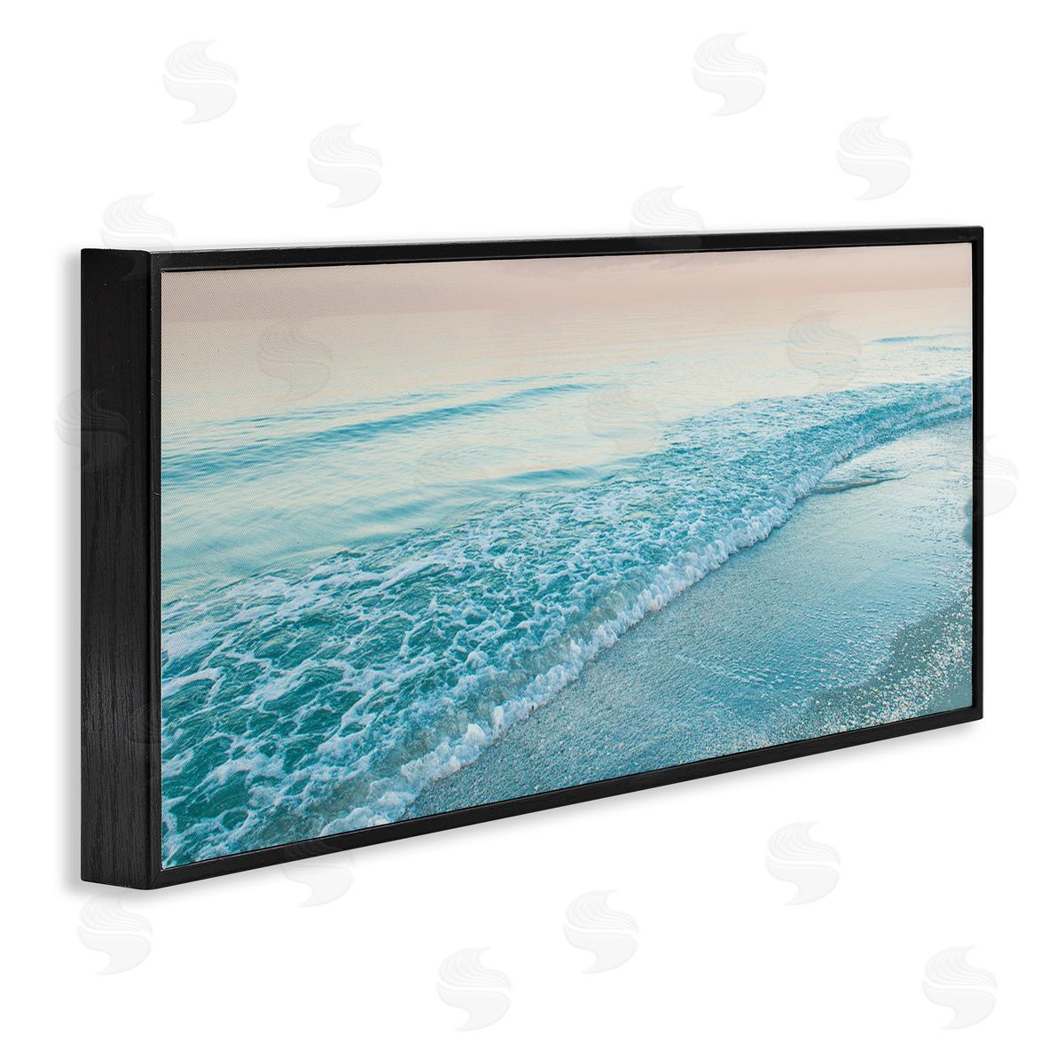 Luminous Sunset over Beach Black Frame Print Wall Art, Home Decor by Mary Lou Johnson