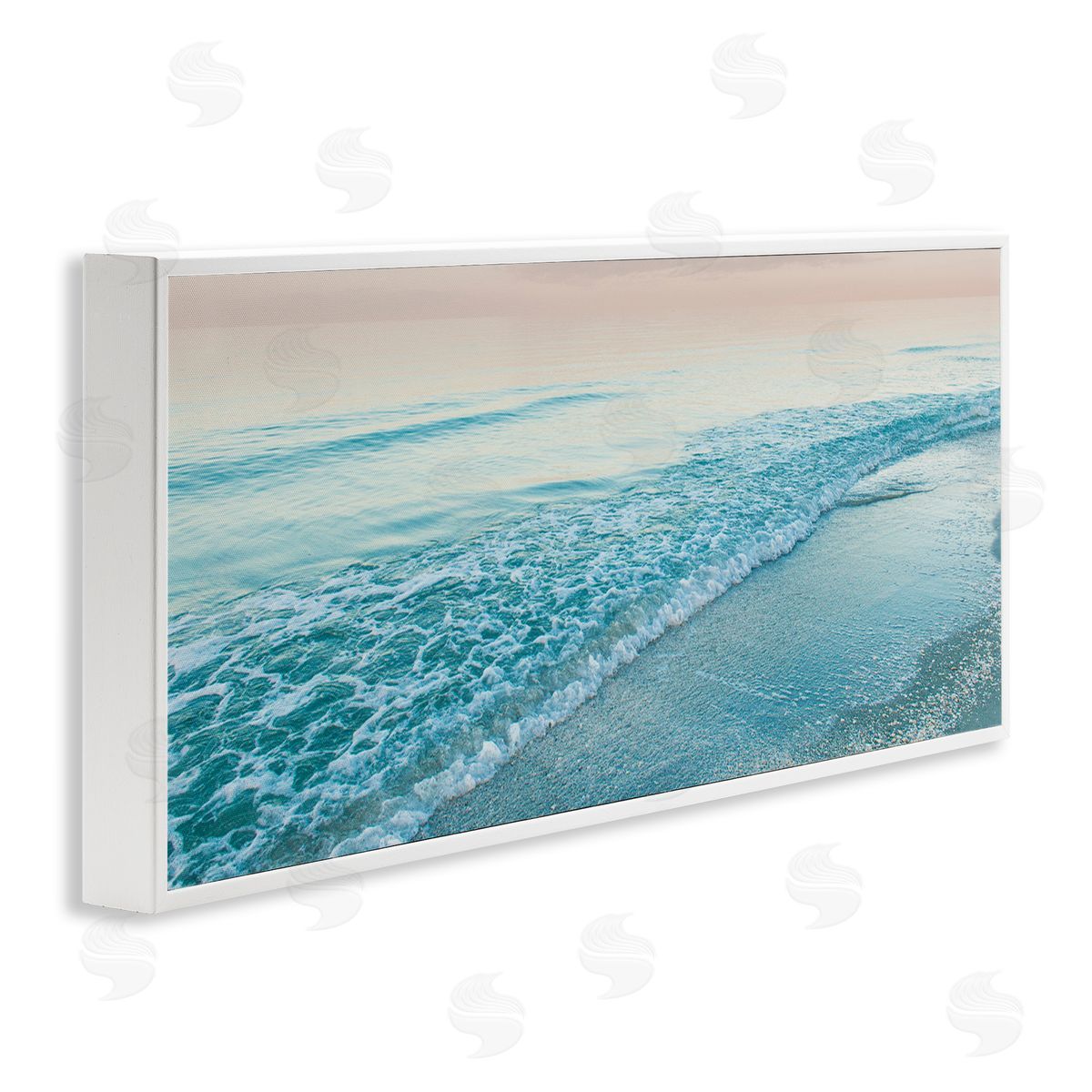 Luminous Sunset over Beach White Frame Print Wall Art, Home Decor by Mary Lou Johnson