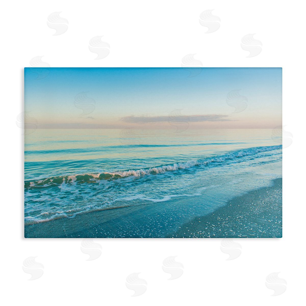 Serene Waves at Sunrise Canvas Wall Art, Home Decor by Mary Lou Johnson
