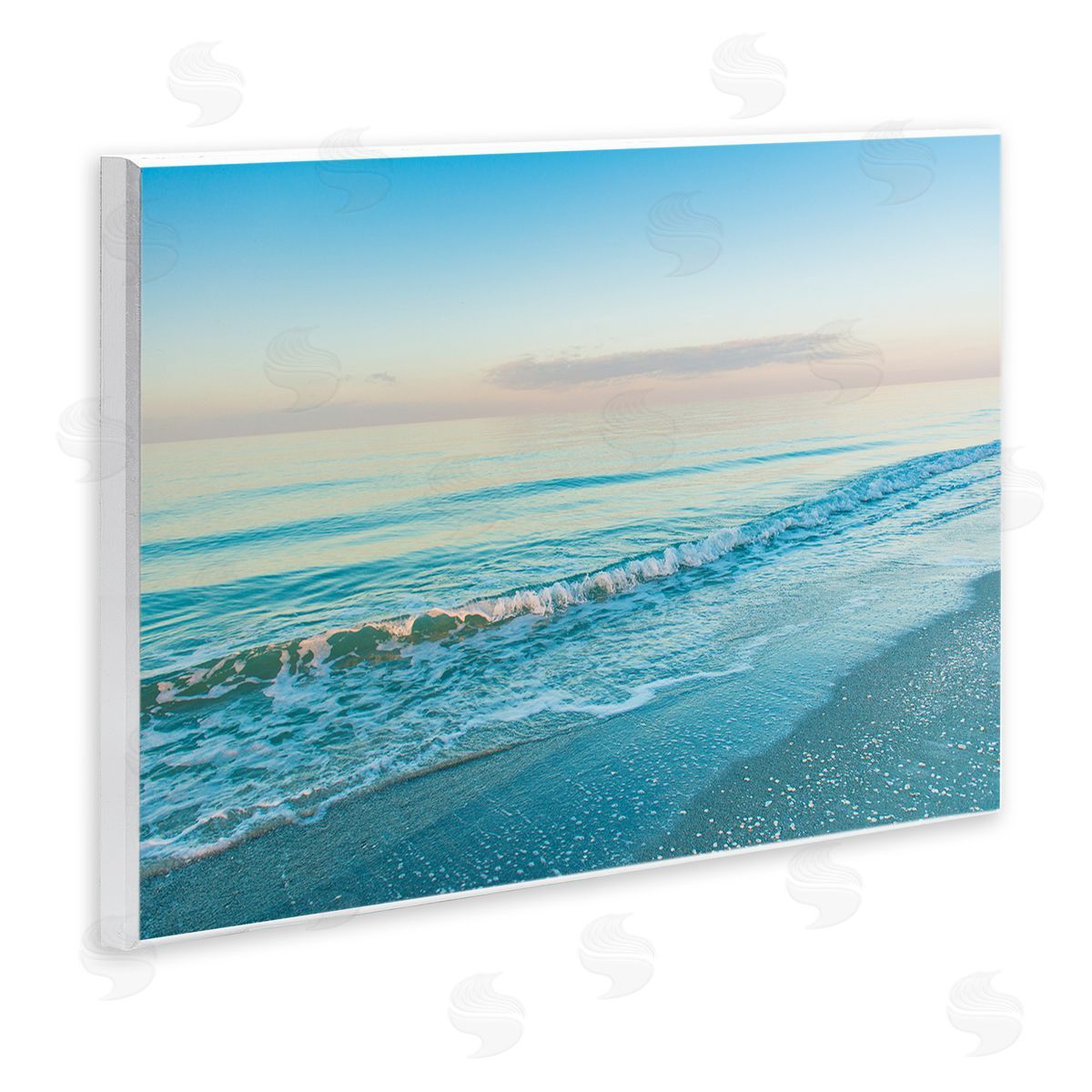 Serene Waves at Sunrise Wood Plaque Wall Art, Home Decor by Mary Lou Johnson