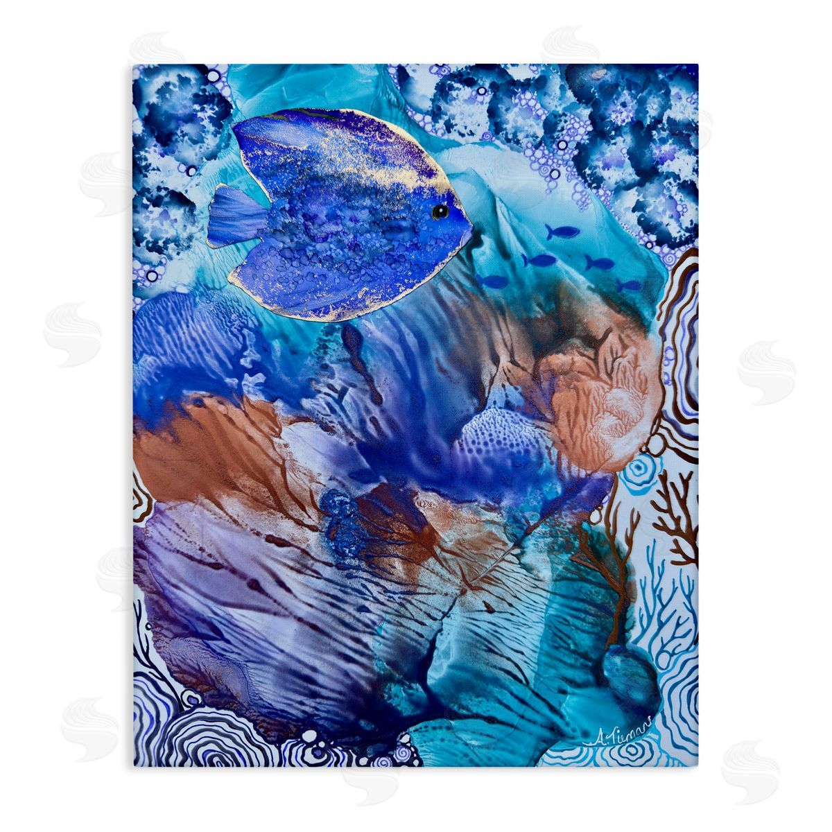 Underwater Fish Sea Life Canvas Wall Art, Home Decor by Amy Tieman