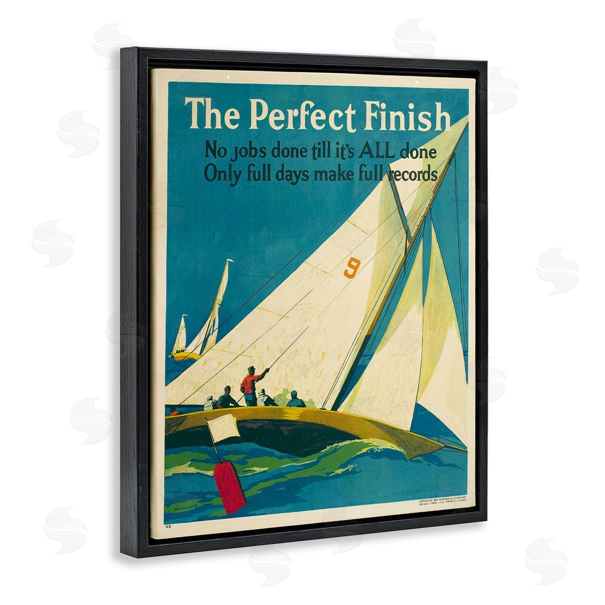 Perfect Finish Antique Sailors Black Floating Frame Canvas Wall Art, Home Decor by Marcus Jules